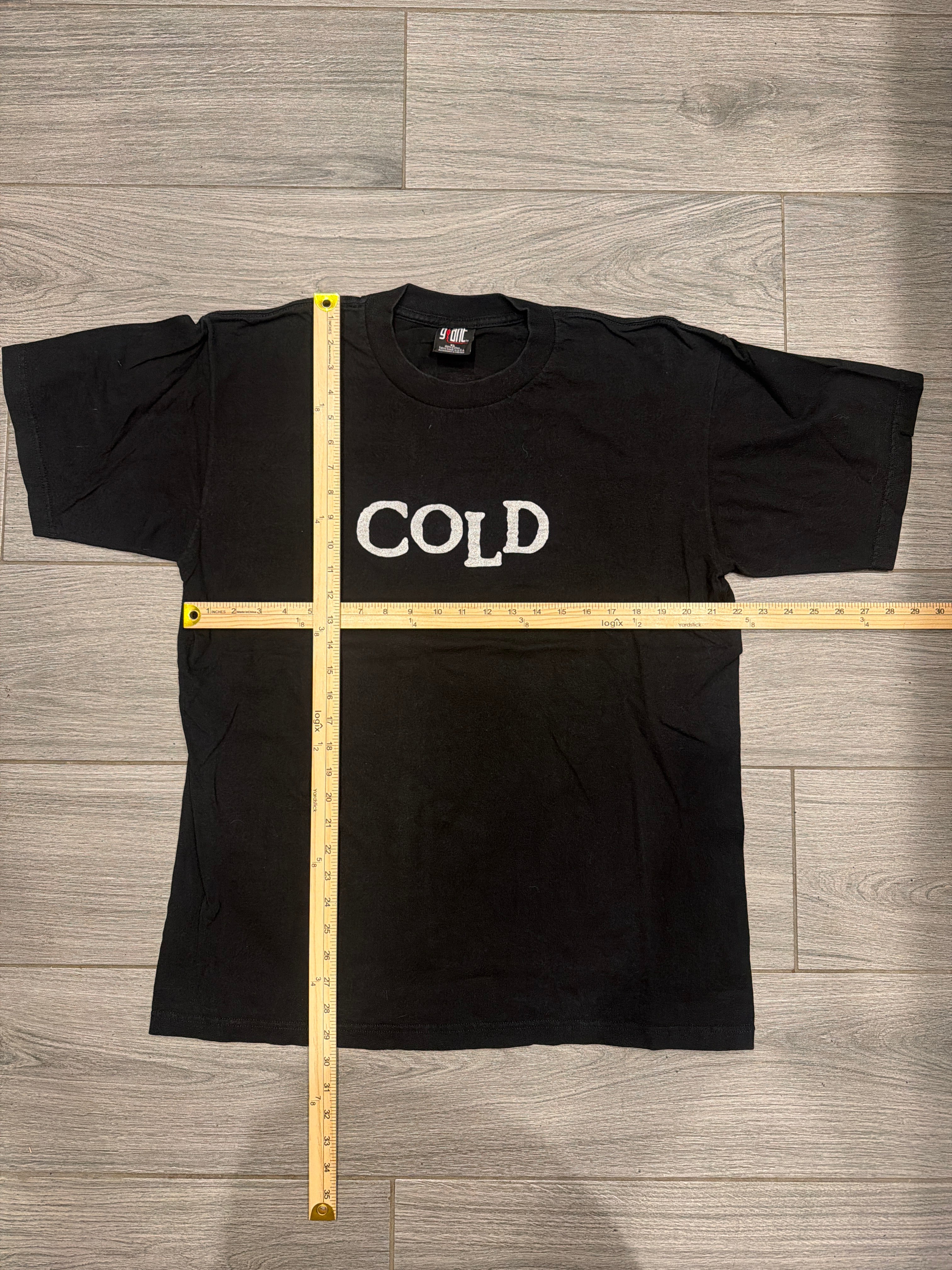 2000 Cold Band T-Shirt Logo Double Sided Giant Black Y2K Spider XL