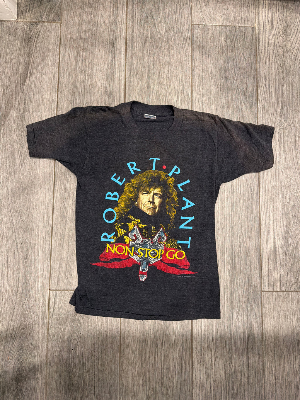 1988 Robert Plant Non Stop Go Paper Thin Tour Dates T-Shirt Medium