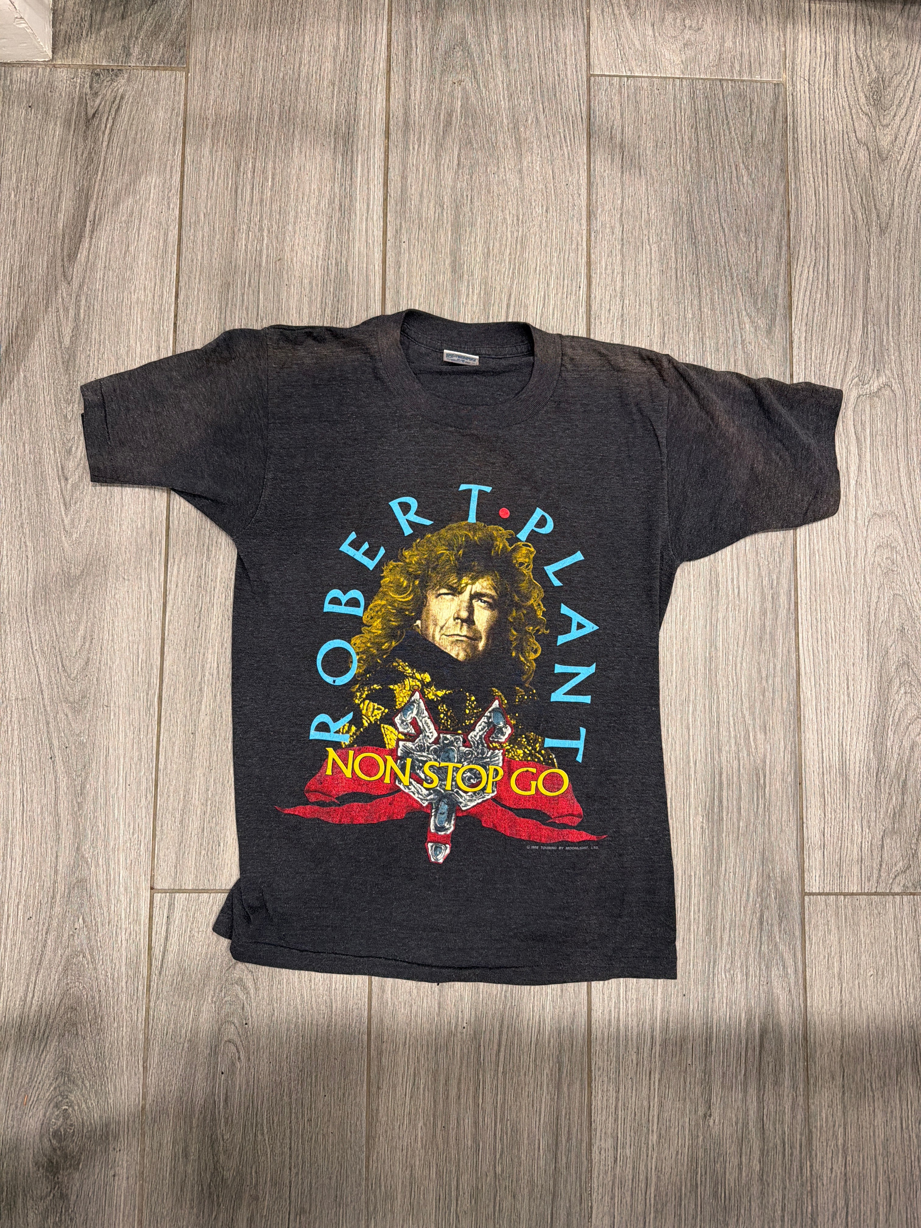 1988 Robert Plant Non Stop Go Paper Thin Tourdaten T-Shirt Medium