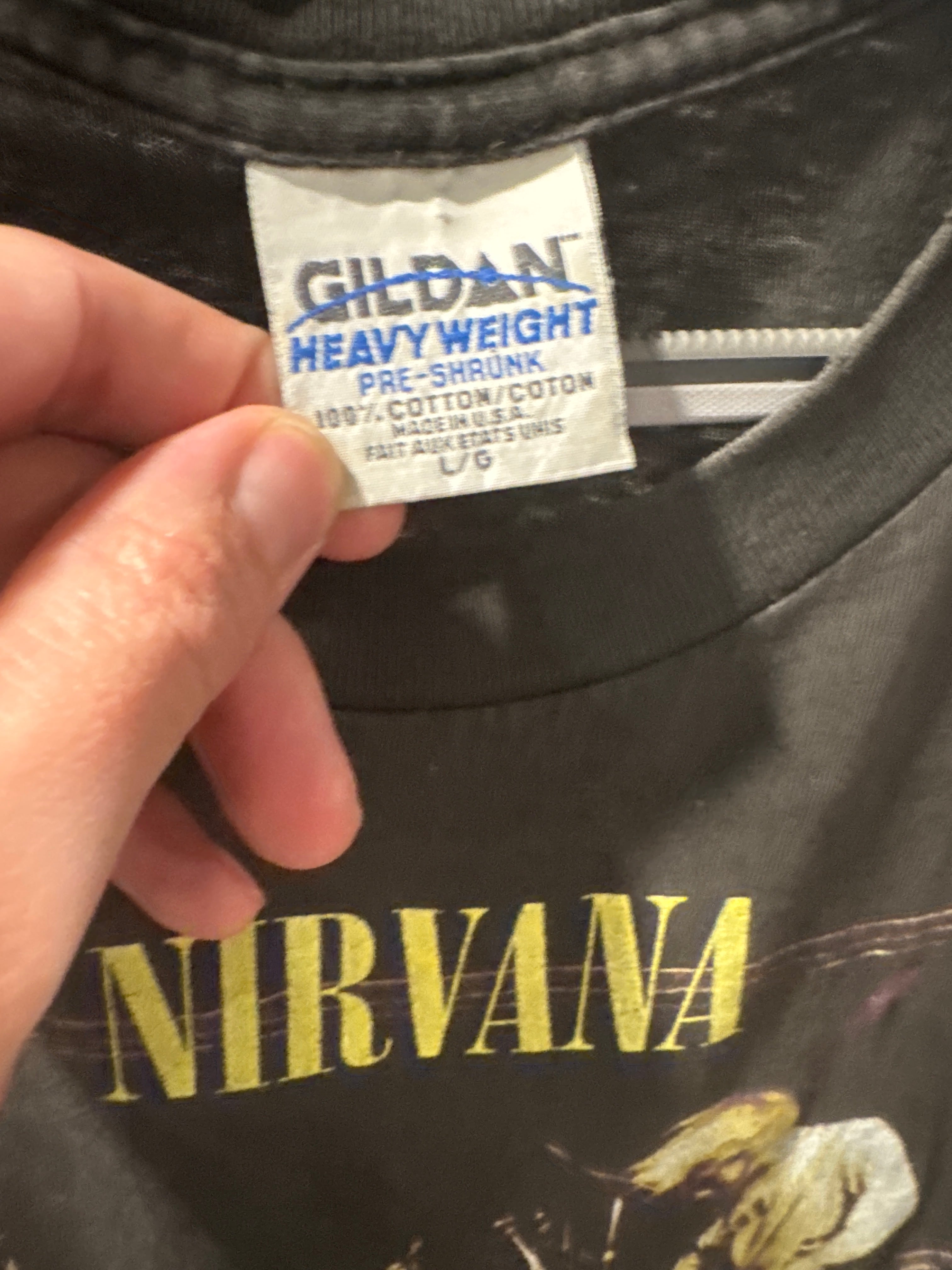 1996 Nirvana From The Muddy Banks Live Gildan Distressed Collar Black Large