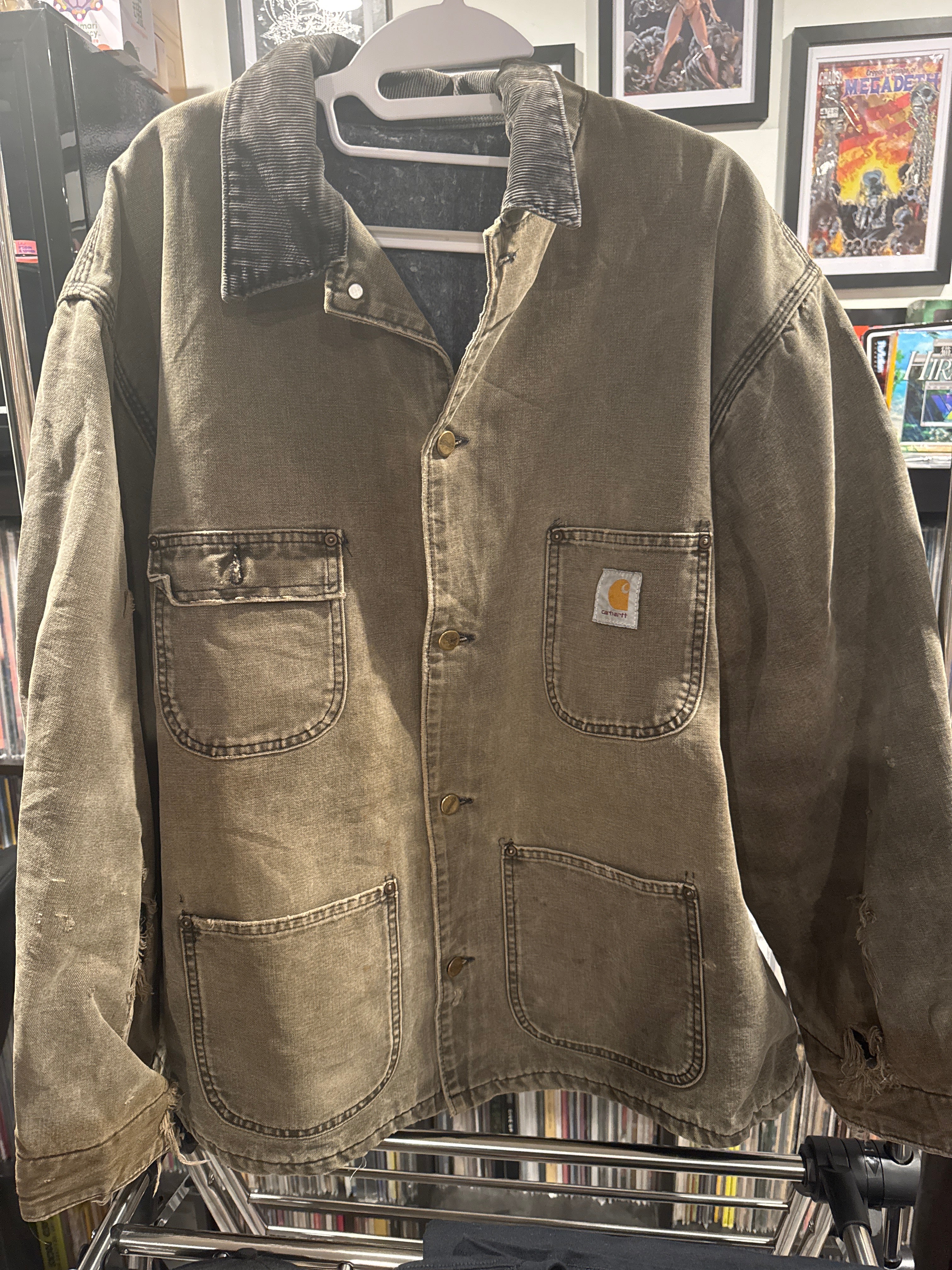 Vintage Carhartt Chore Ranch Coat Blanket Lined Large