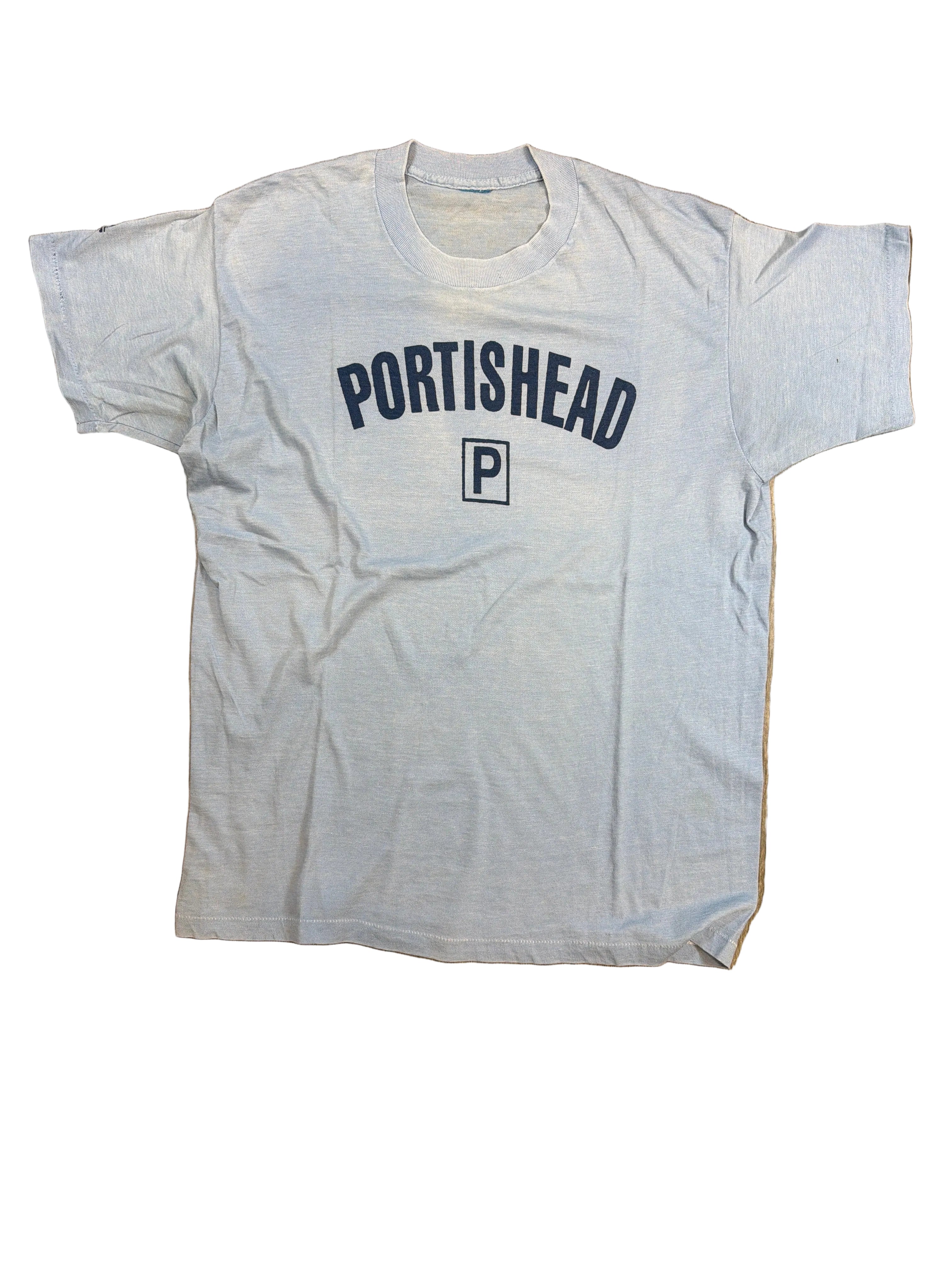 Portishead 1994 Britpop Techno House Elektronisch Distressed Hellblaues T-Shirt M/L