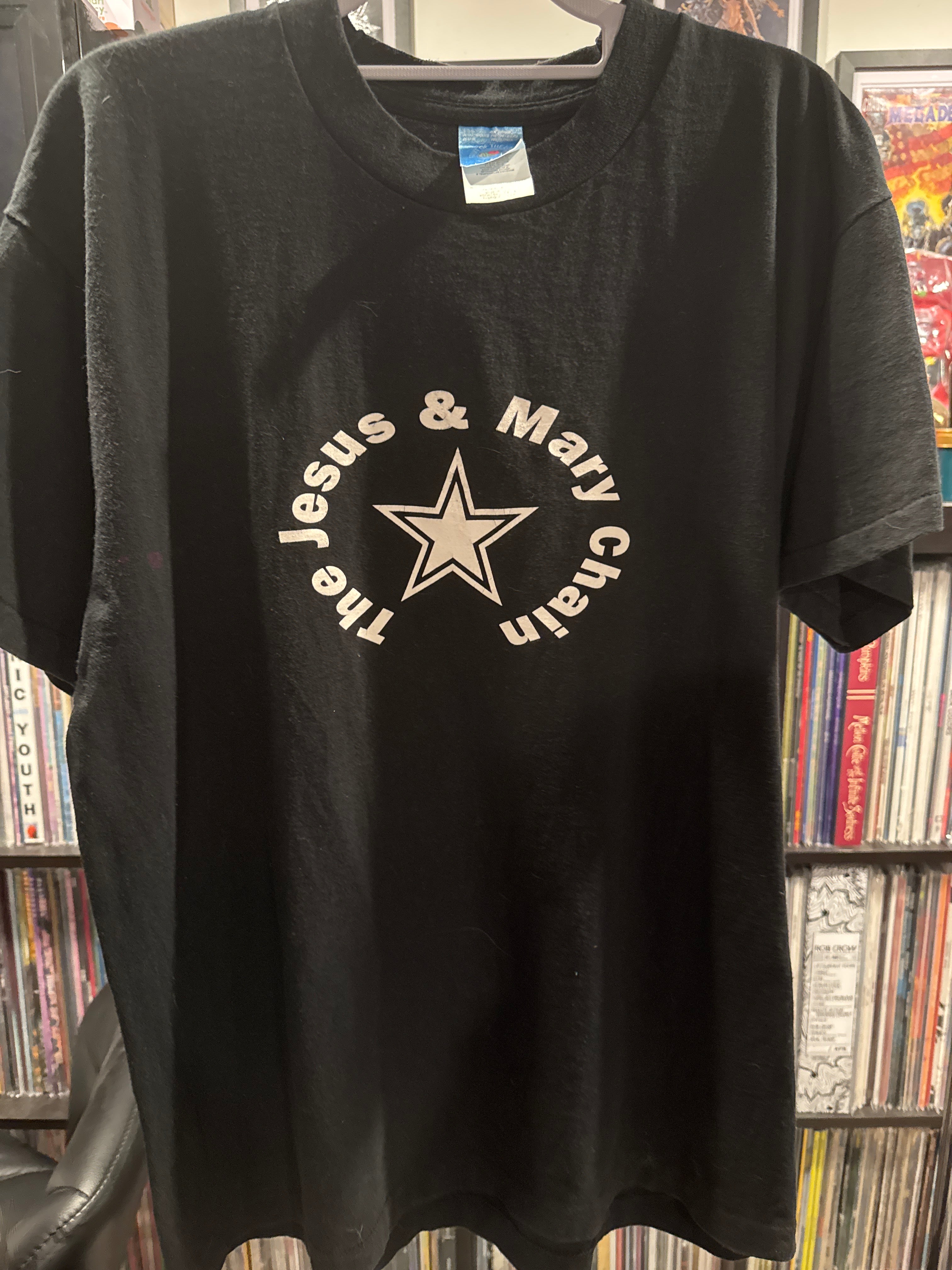 90s The Jesus and Mary Chain Star Black T Shirt Large Fruit Loom Single Stitch