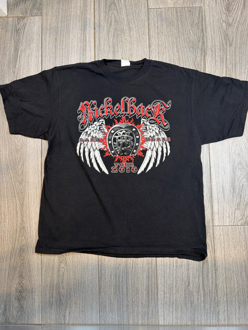 2010 Nickelback Dark Horse Tour Black T-Shirt Large