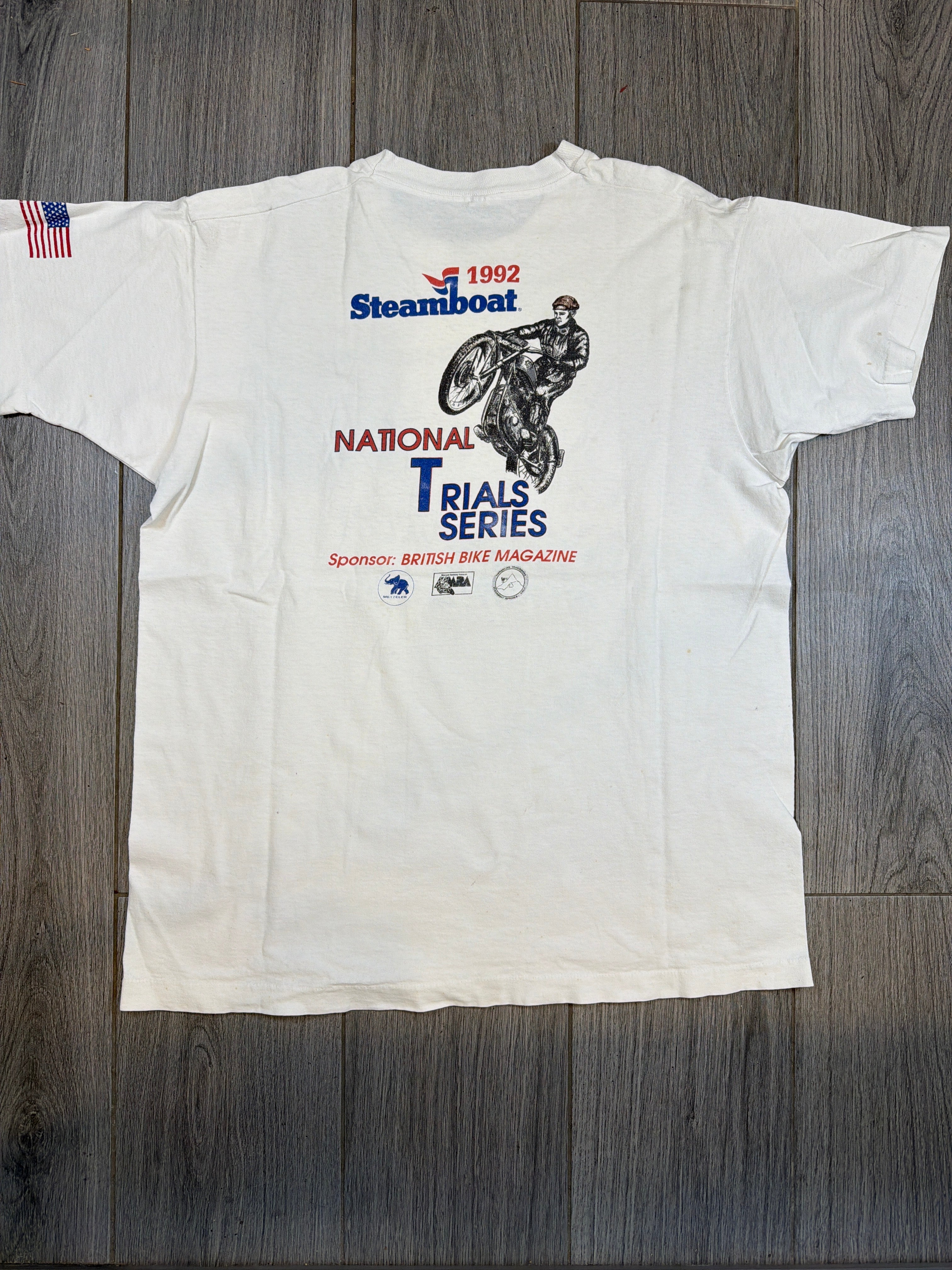 1992 Steamboat Motocross Vintage Iron National Weißes T-Shirt XL