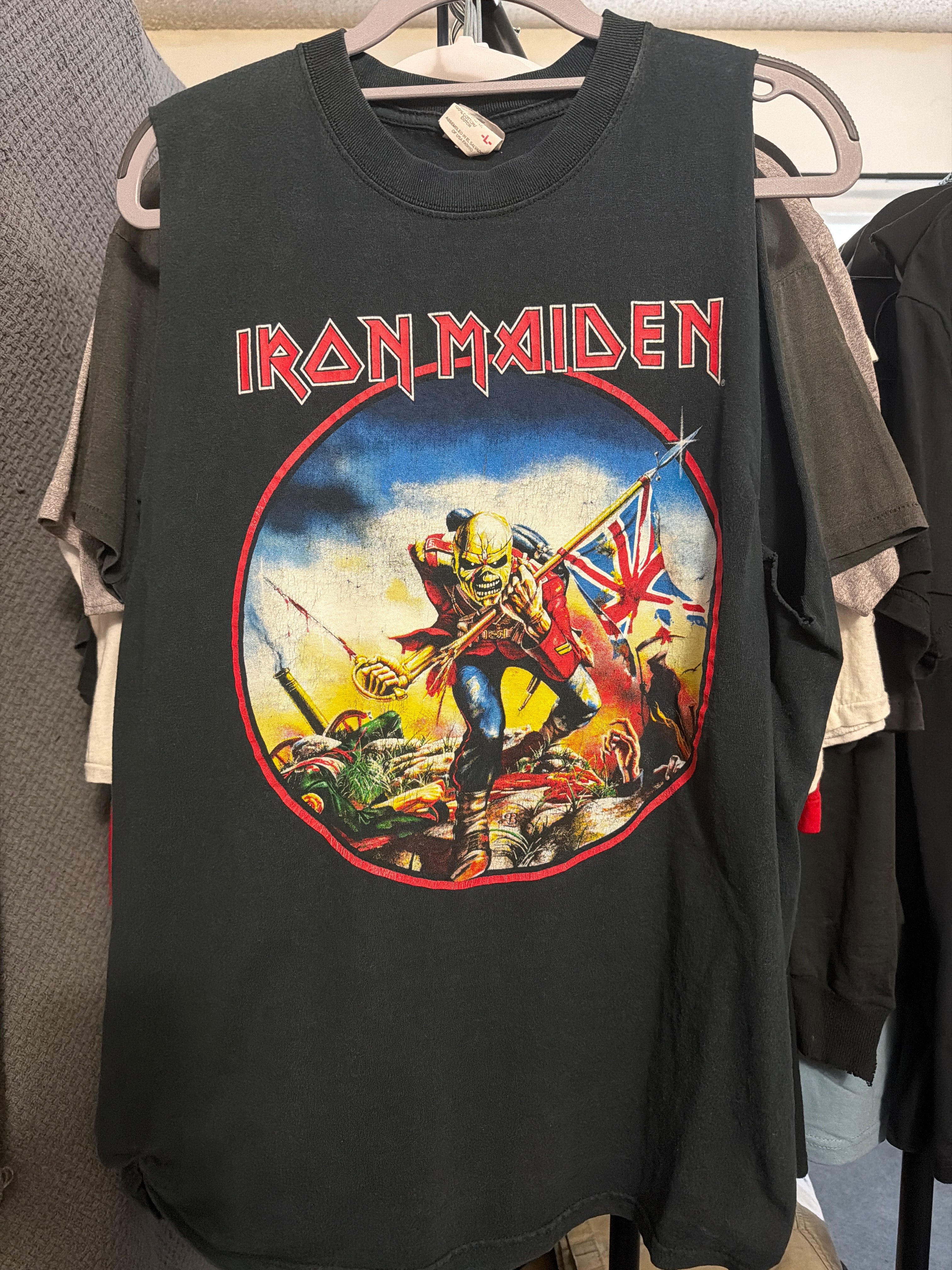 Late 90s/Early 00s Iron Maiden The Troop Women's Cutoff Black T Shirt L