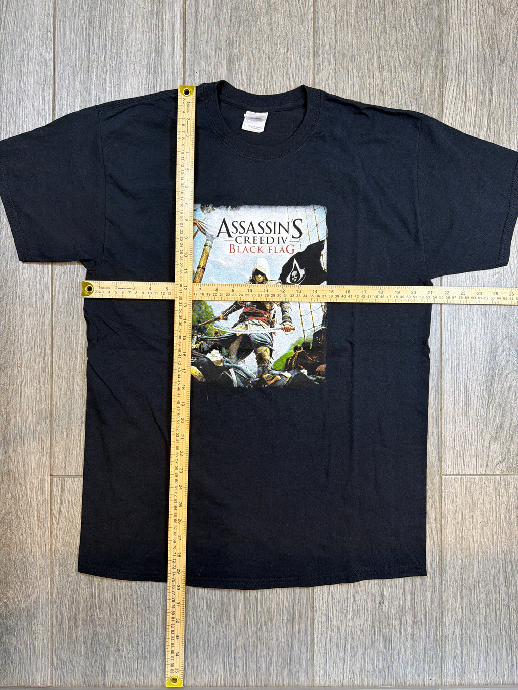 Assassin's Creed Black Flag Video Game Promo Pirate Black T-Shirt Large