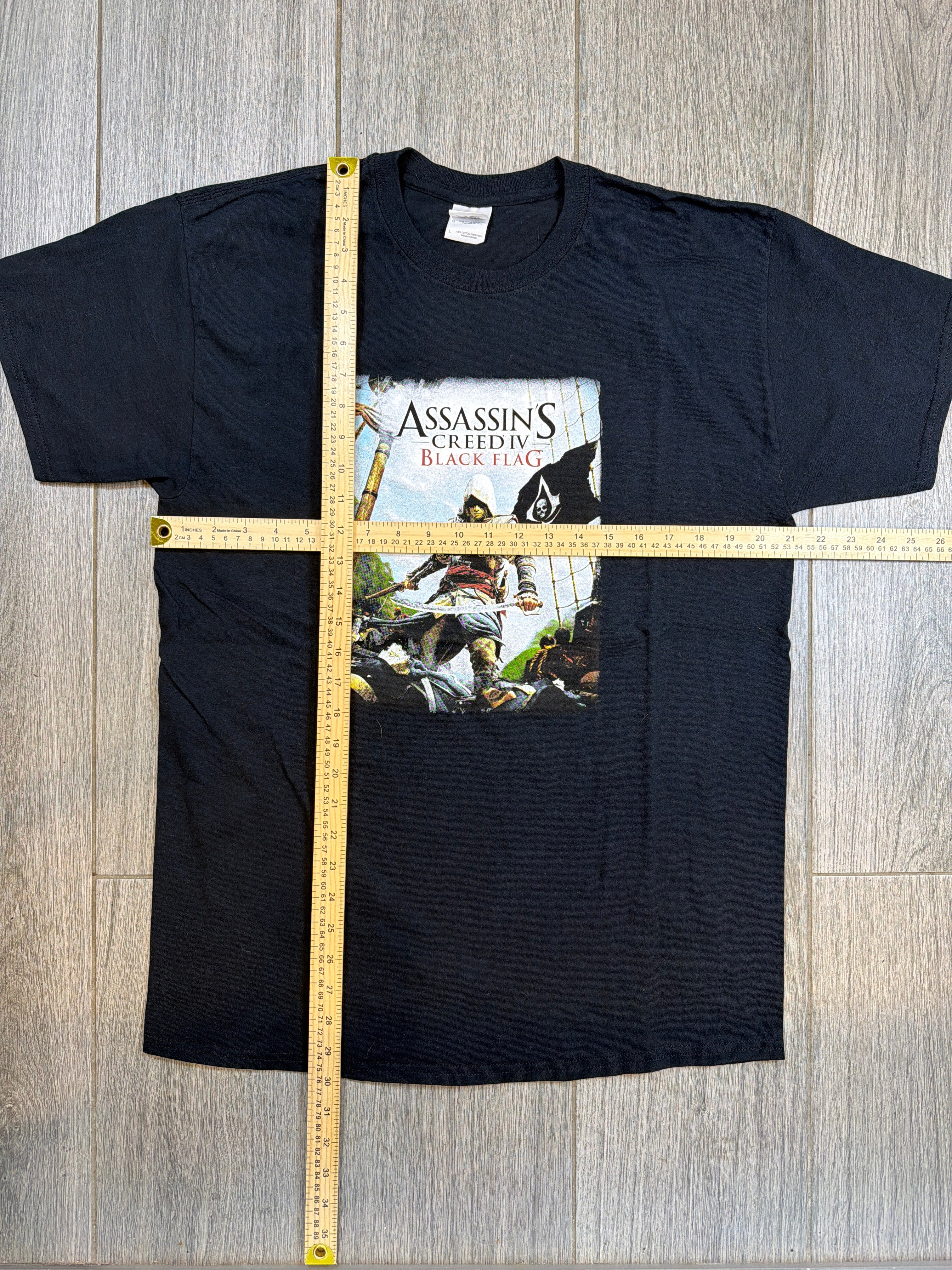 Assassin's Creed Black Flag Videospiel Promo Piraten Schwarz T-Shirt Groß