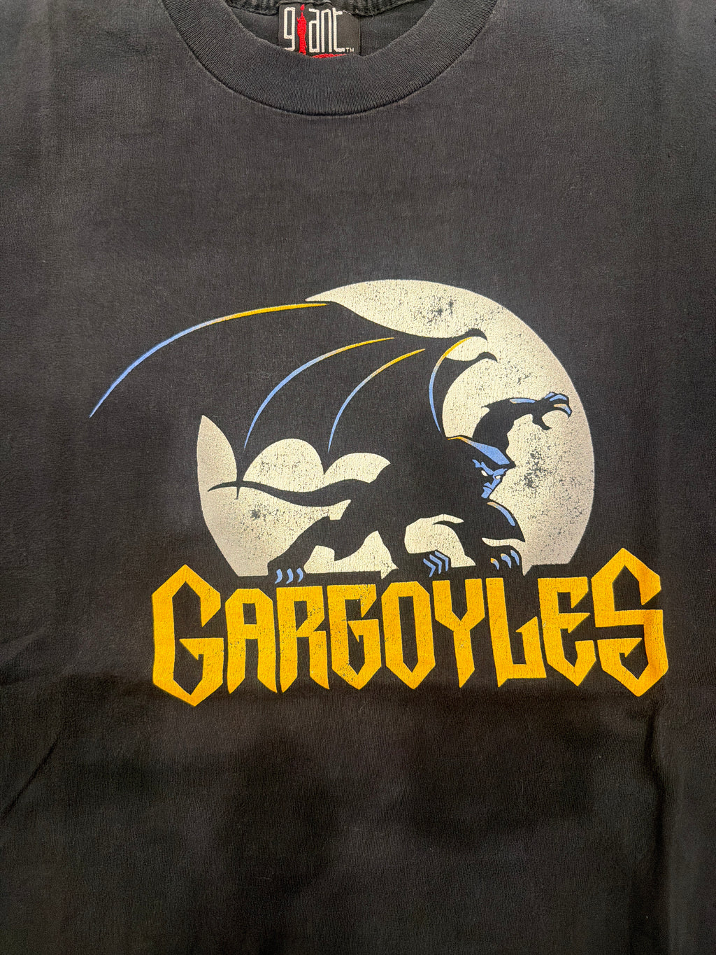 90s Gargoyles TV Show Double Sided Black T-Shirt Large
