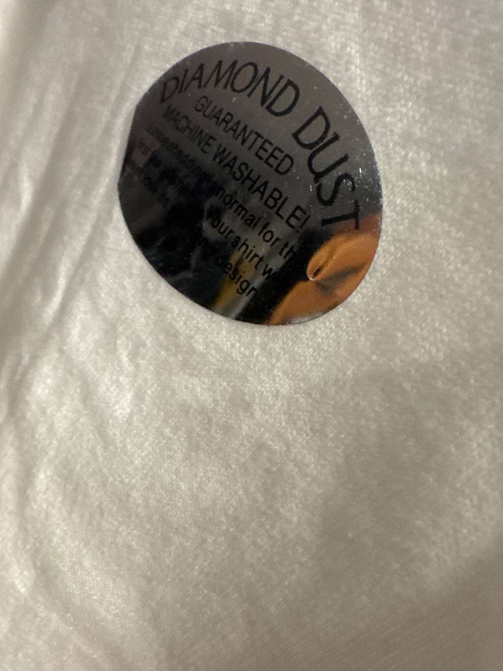 80s 90s Elvis Gold Glitter Diamond Dust Washable Dead Stock Single Stitched White