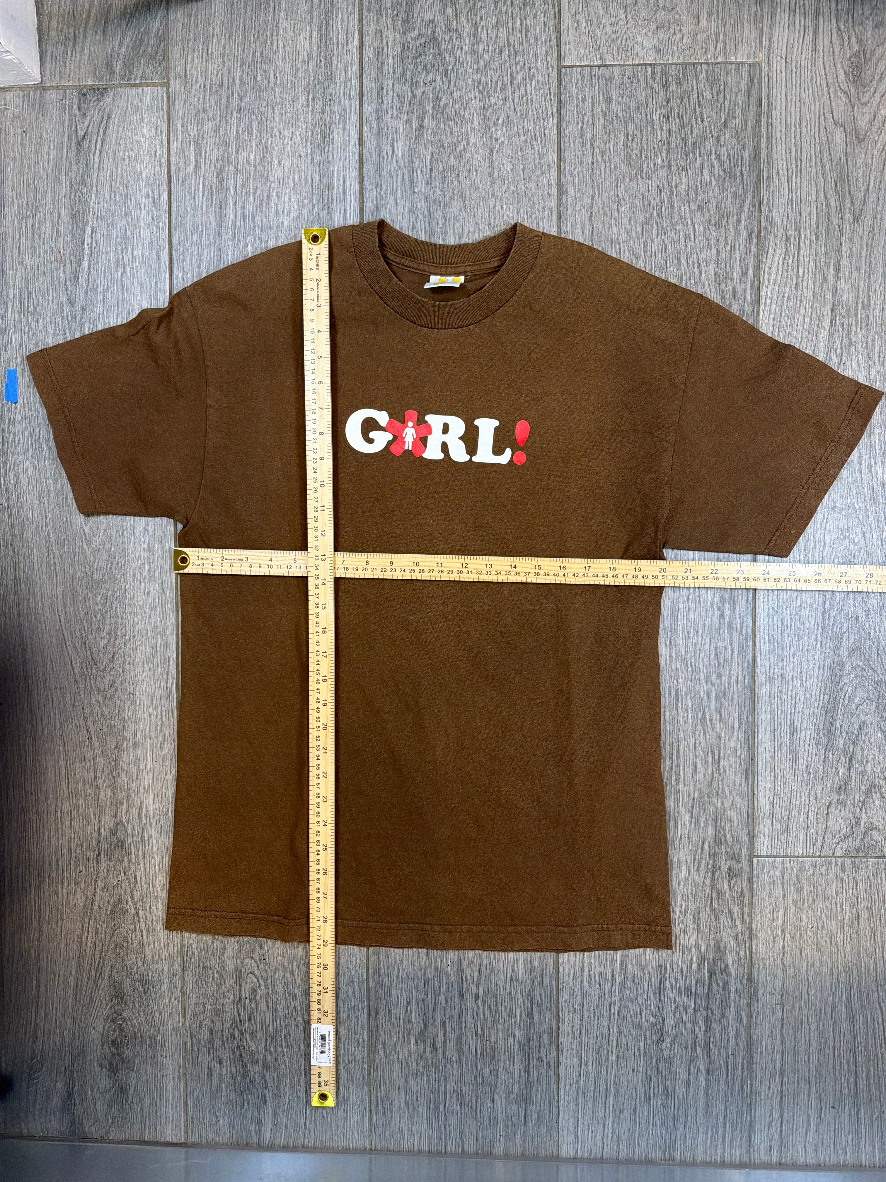 2000s Y2K Girl Skateboard Brown T-Shirt Large