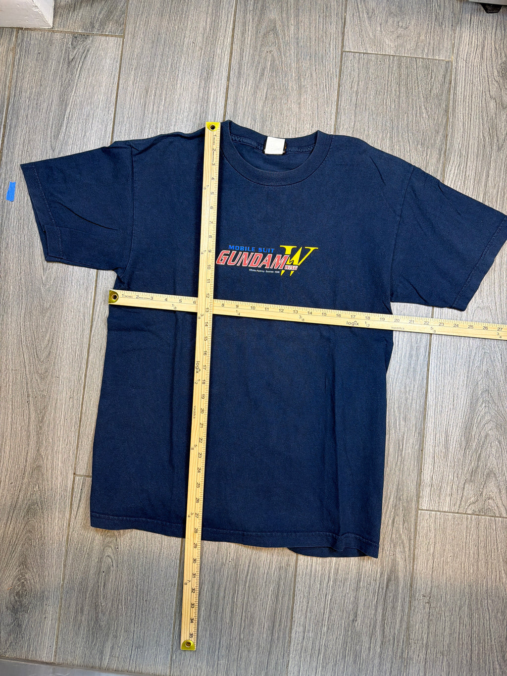 Y2K Gundam Wing Mobile Suit Blue T-Shirt Large