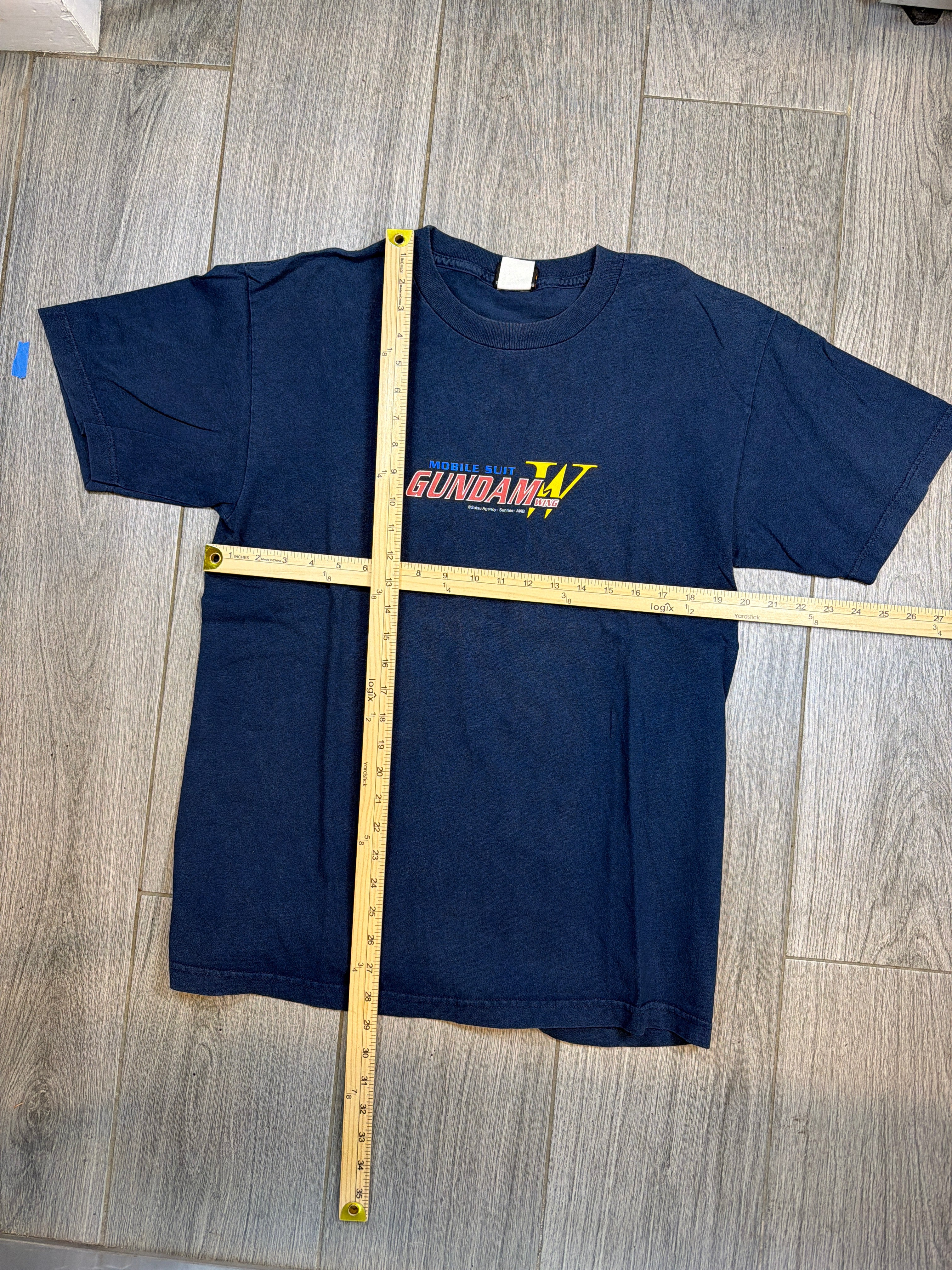 Y2K Gundam Wing Mobile Suit Blue T-Shirt Large