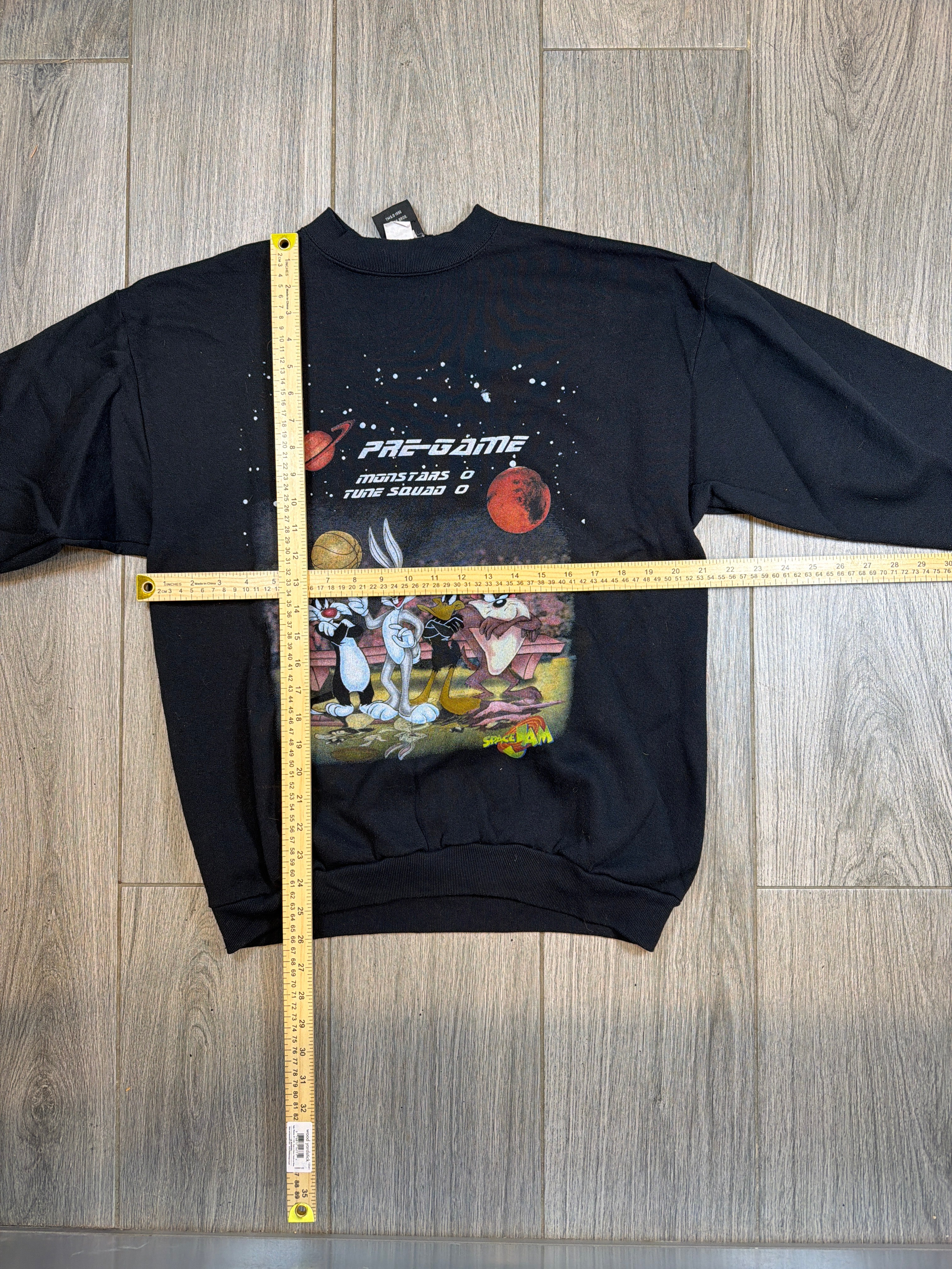 1996 Space Jam Pre Game/Half TIme Crew Neck Black Sweatshirt Large