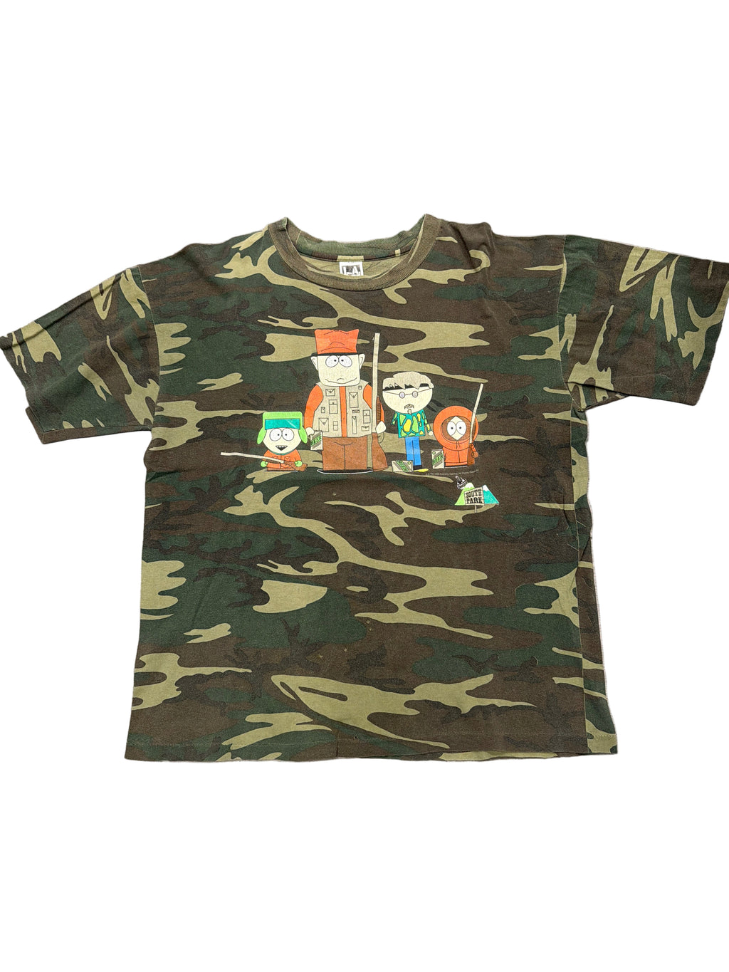 1998 South Park Camouflage Hunters XL Comedy Central T-Shirt Camo