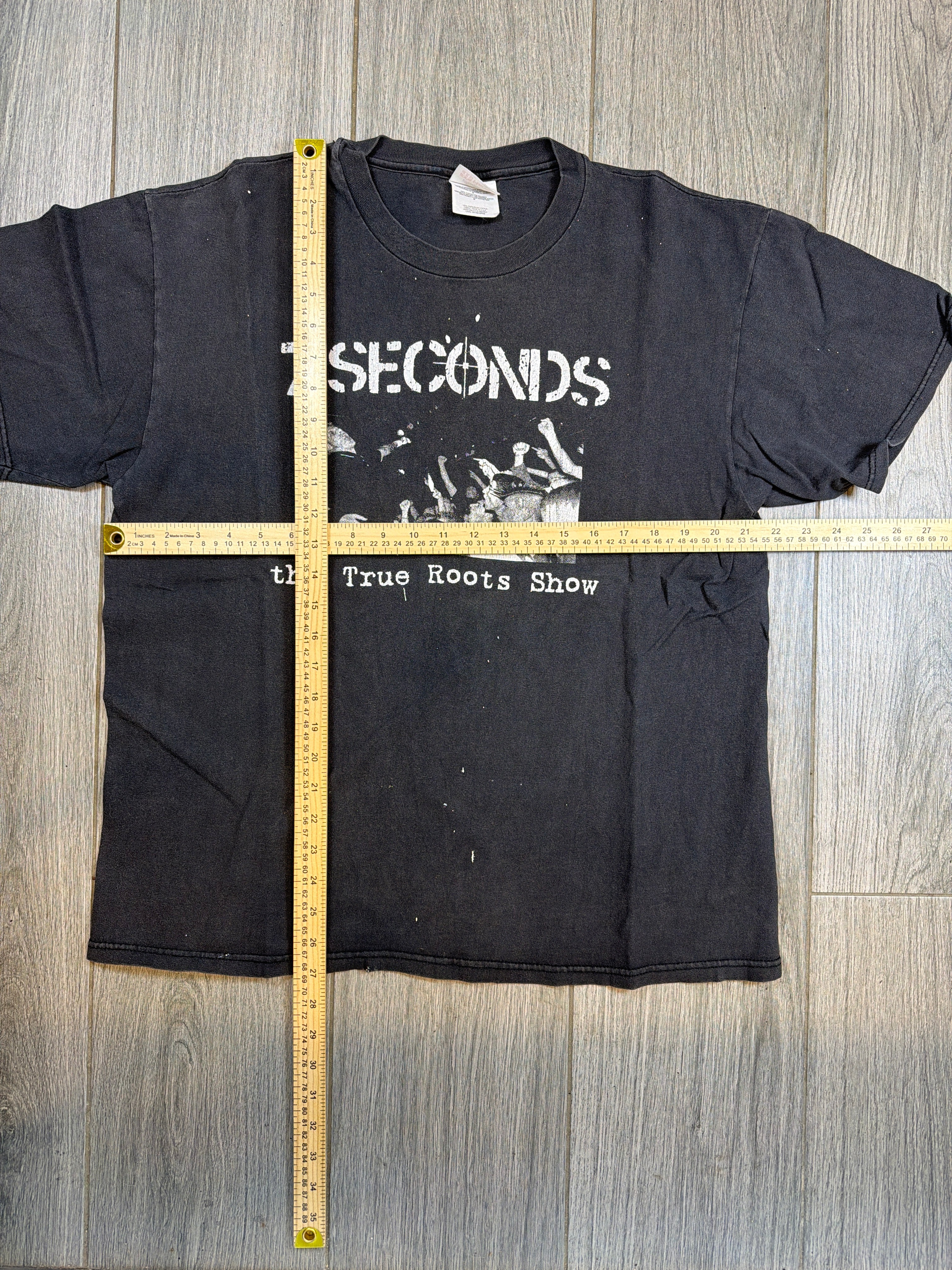 7 Seconds True Roots Show 2000 Tour Doppelseitiges Hardcore Schwarzes T-Shirt Größe L