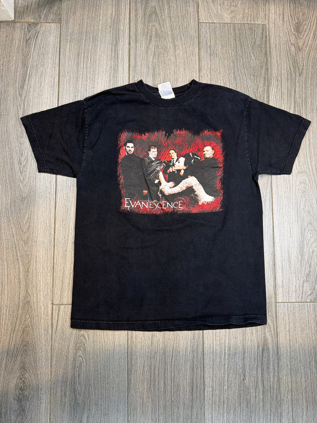 2004 Evanescence Anywhere But Home Band Rare Red T-Shirt Large