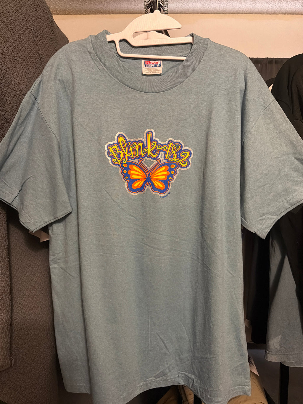 1999 Blink 182 Butterfly Pop Punk Band Blue T Shirt Deadstock