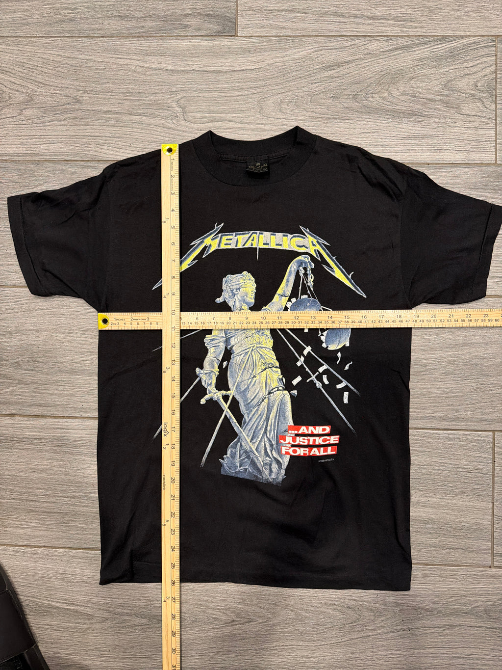 1988 Metallica And Justice For All Black Tour T-Shirt Summer Medium