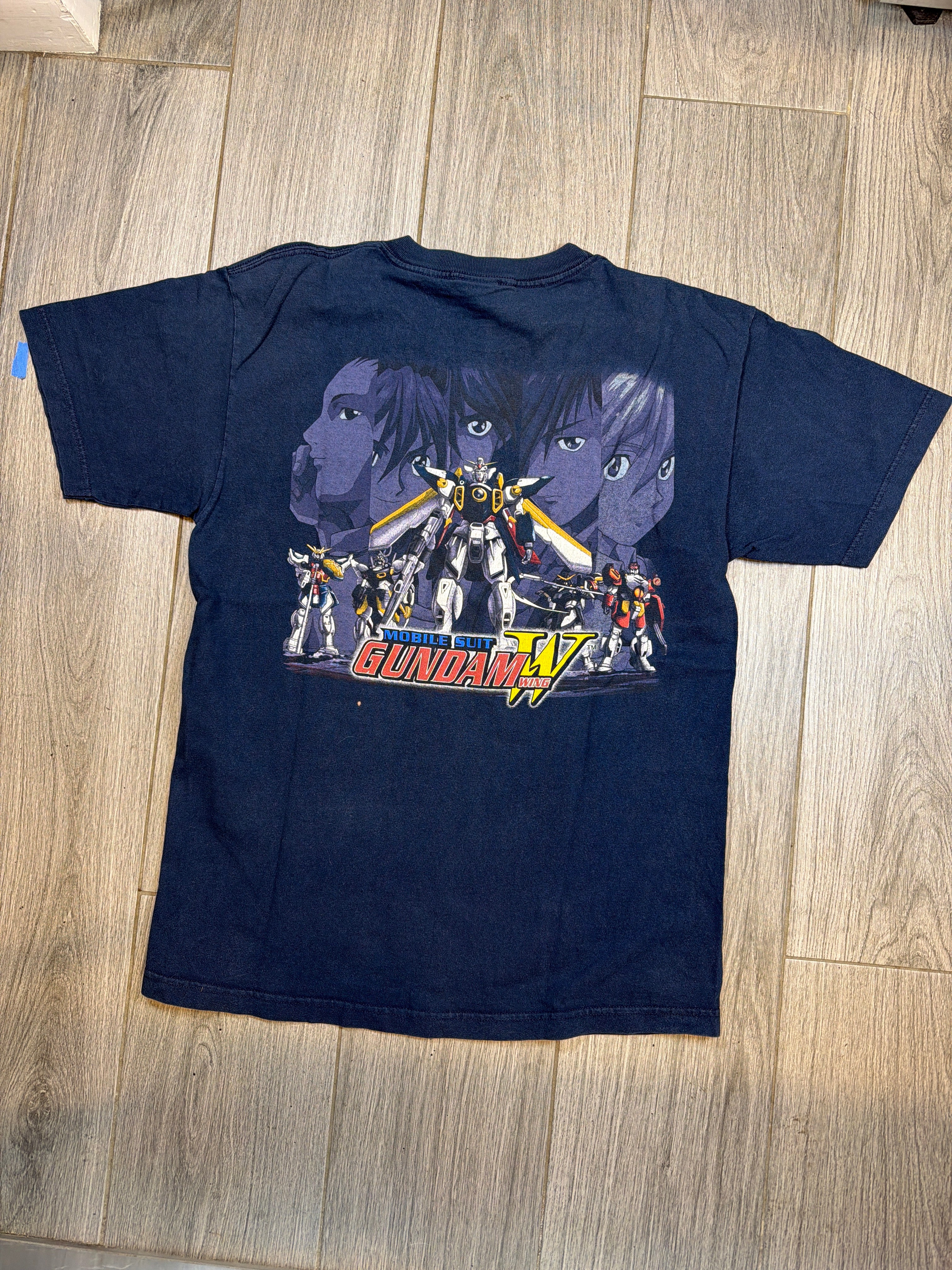Y2K Gundam Wing Mobile Suit Blue T-Shirt Large