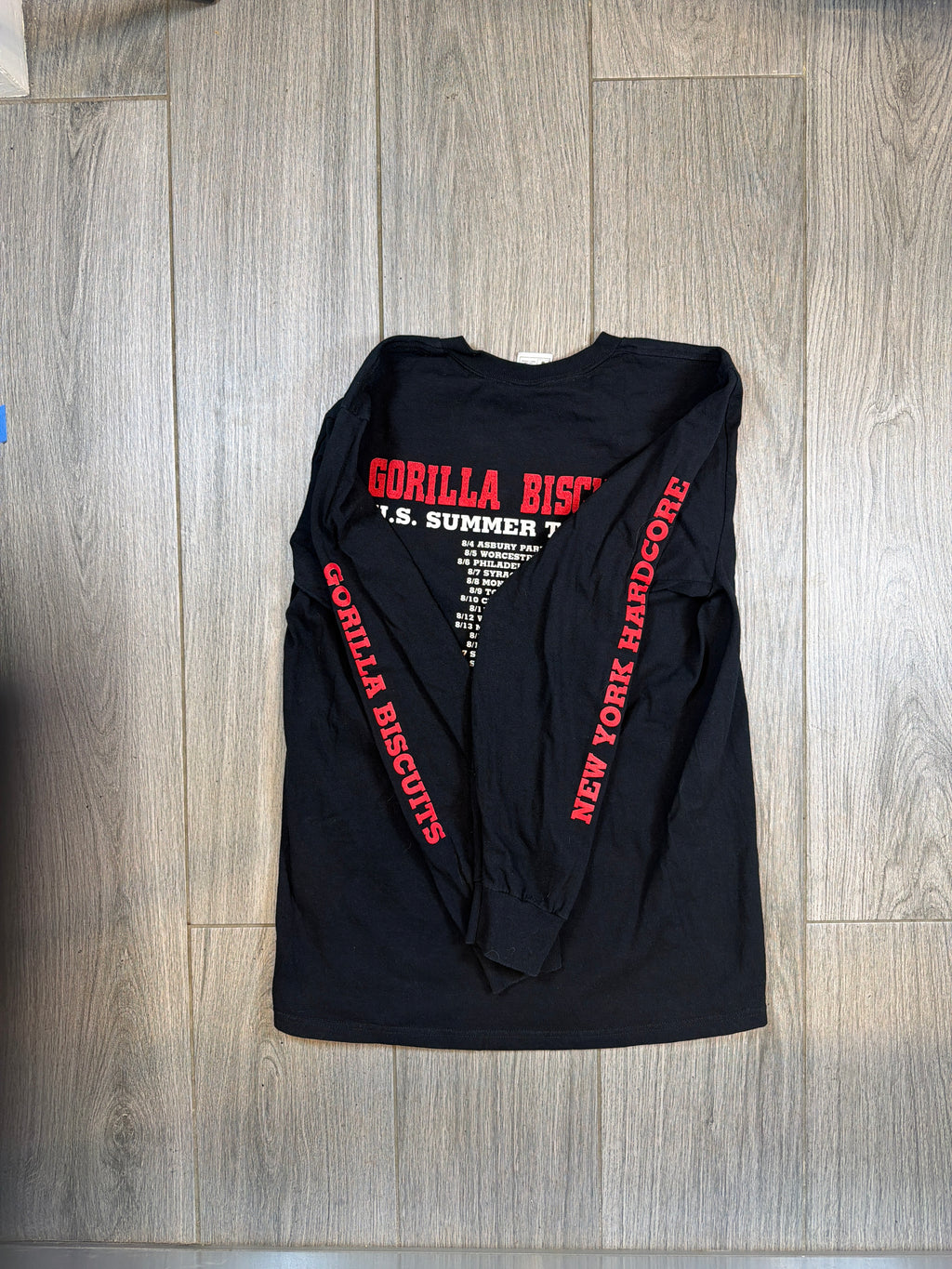 2006 Gorilla Biscuits US Summer Tour NYHC Long Sleeve Black T-Shirt Medium