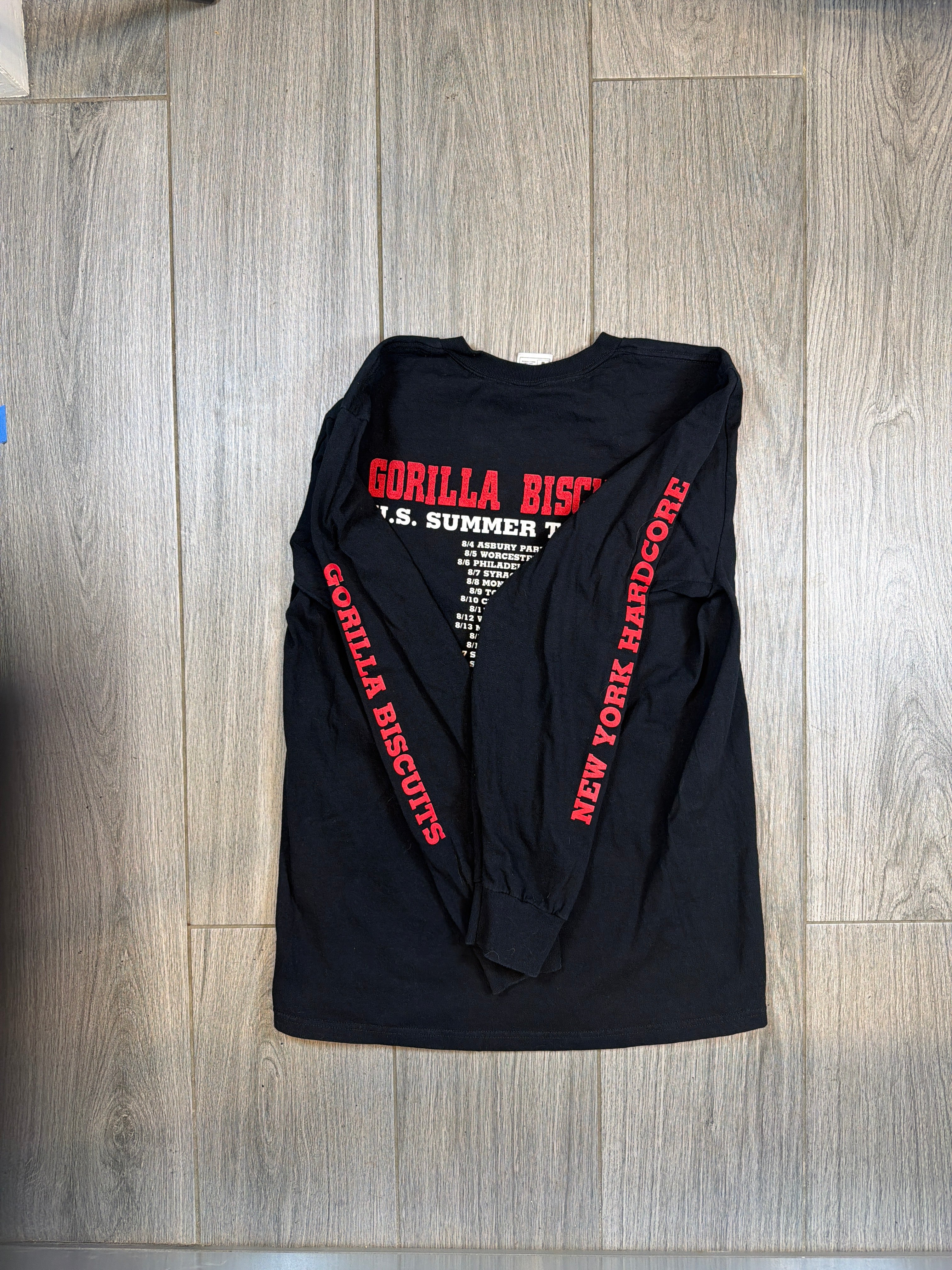2006 Gorilla Biscuits US Summer Tour NYHC Long Sleeve Black T-Shirt Medium