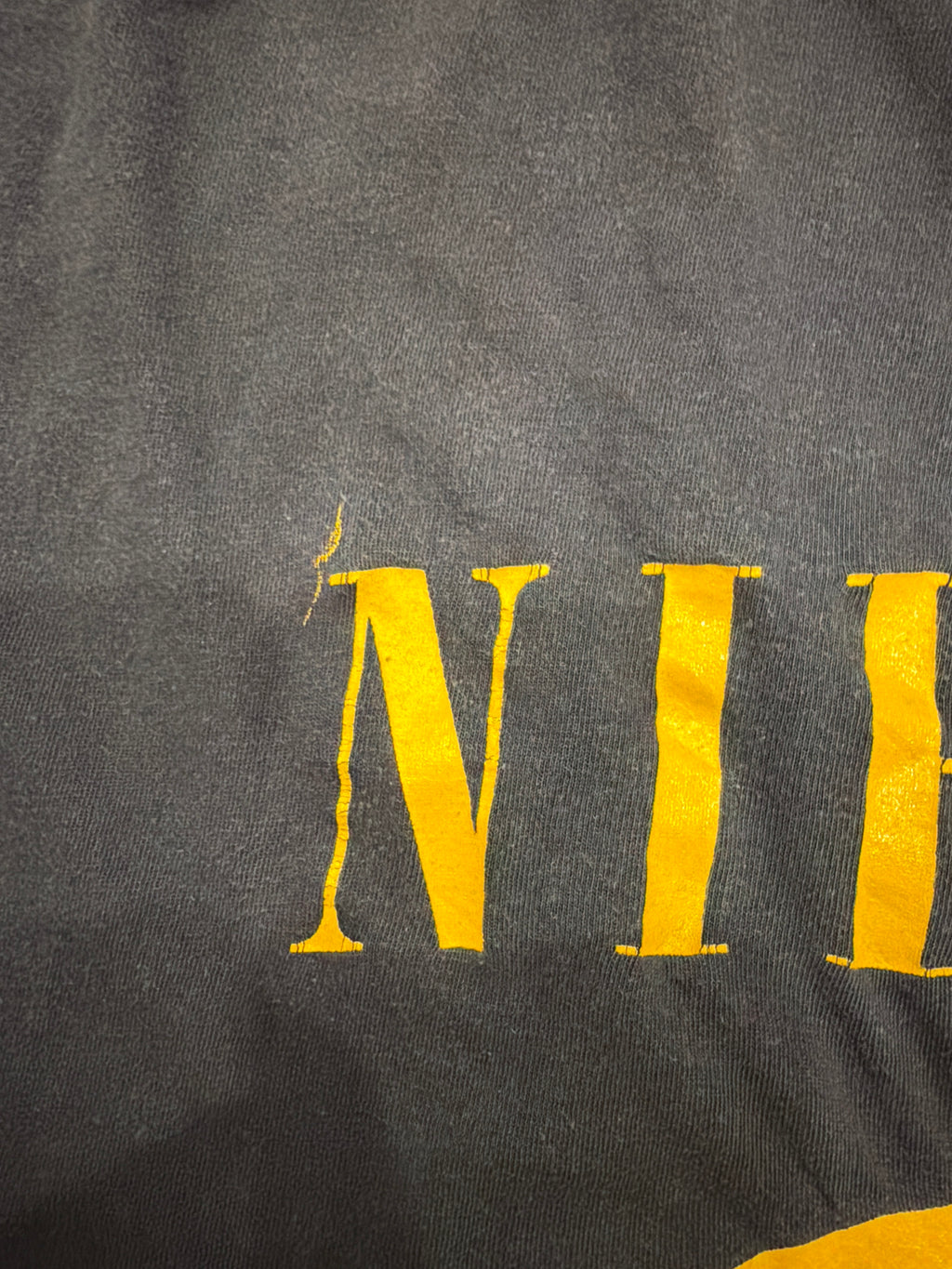 1992 Nirvana Smiley Euro Kurt Cobain Grohl Black T-Shirt Medium