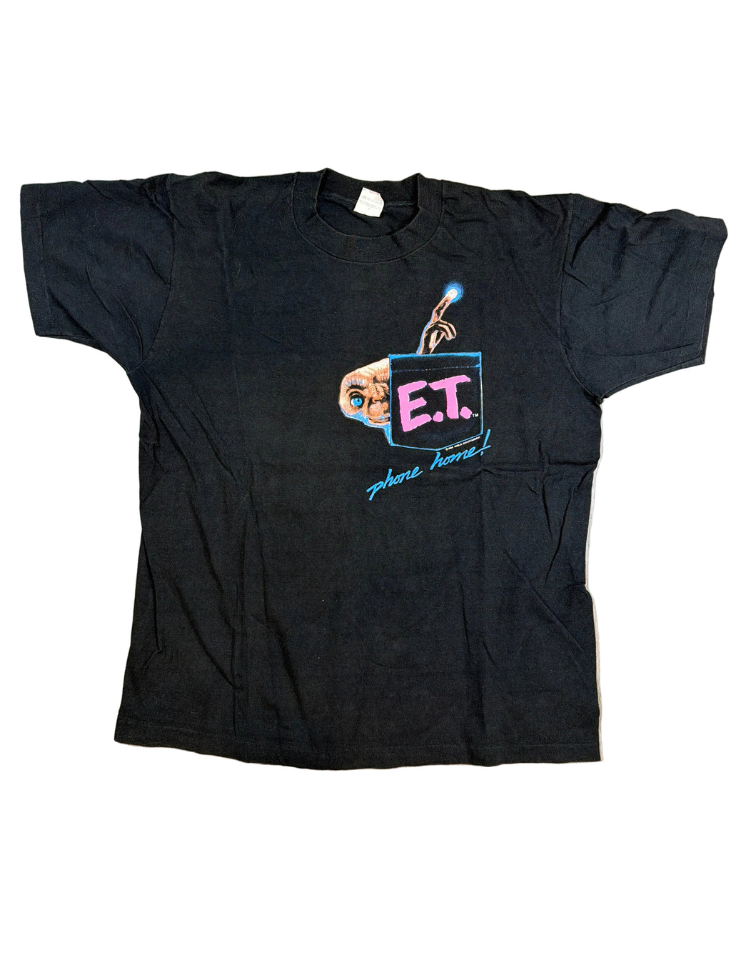1988 Spielberg E.T. Phone Home Black T-Shirt XL