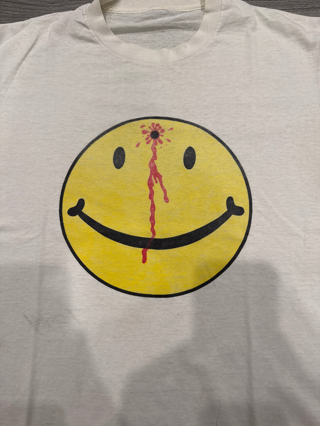 90s Hole in Head Smiley Vintage White Blood T-Shirt Medium