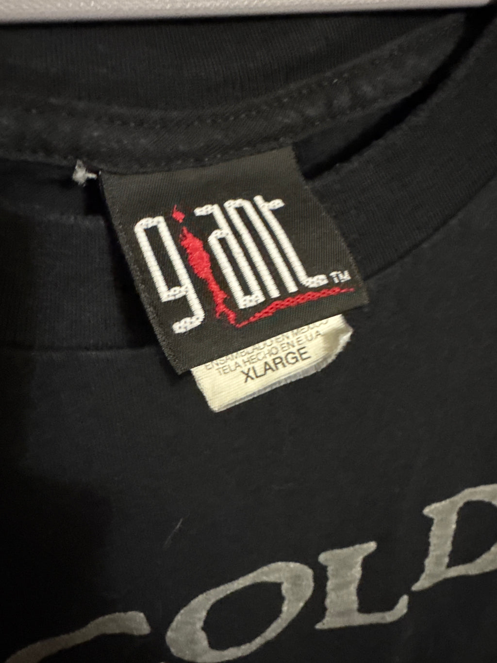 2000 Cold Band T Shirt Logo Double Sided Giant XL Black Y2K Spider