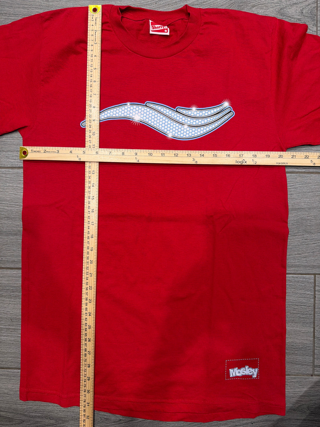 00s Shorty's Anthony Mosley Skate Bling Logo Red T-Shirt Large