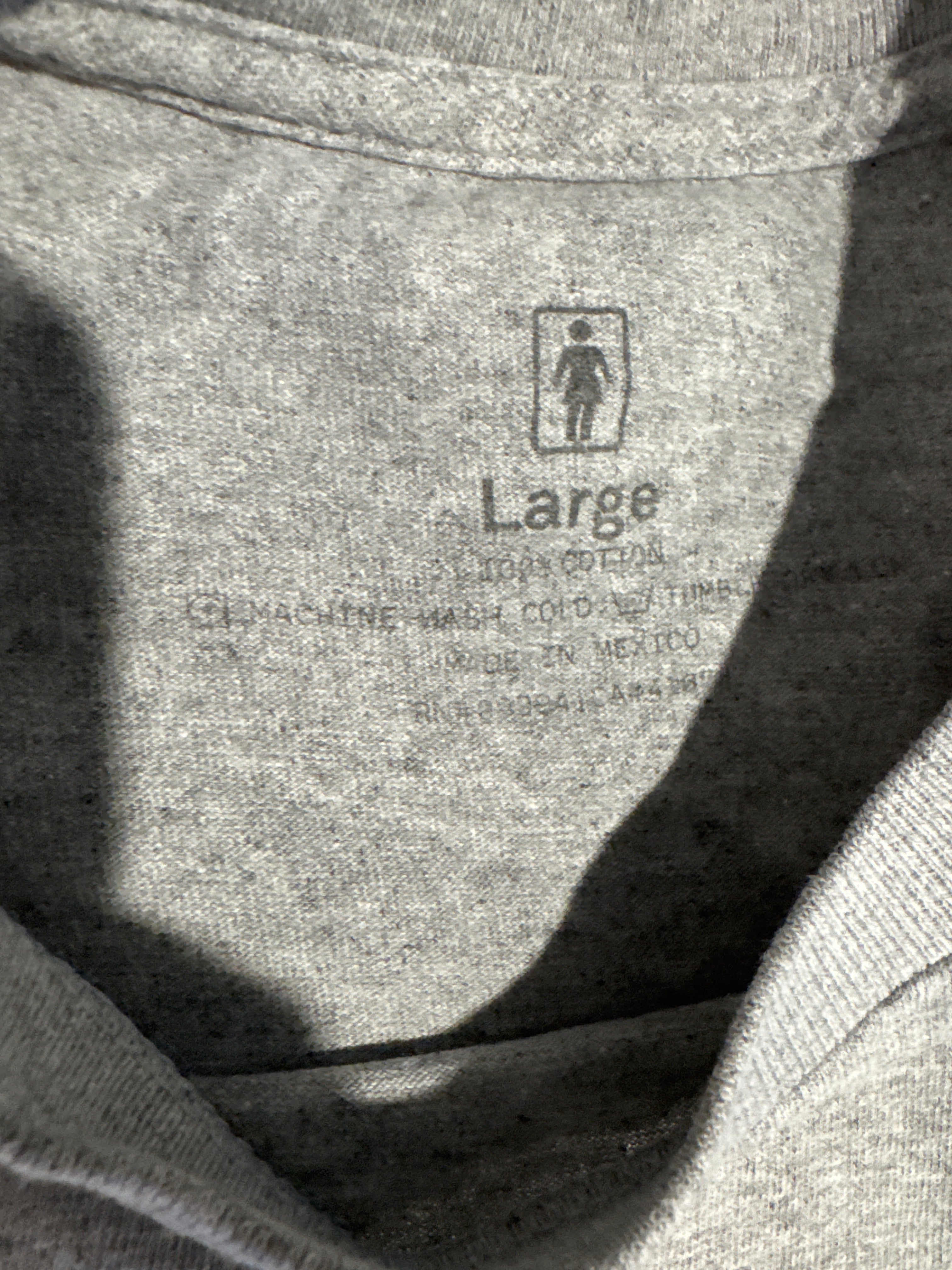 Girl Skateboards Box Logo Grey T-Shirt Large