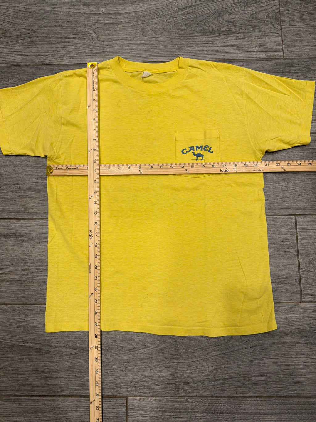1980s Camel Smooth Cigg Promo Yellow Fader T-Shirt Large