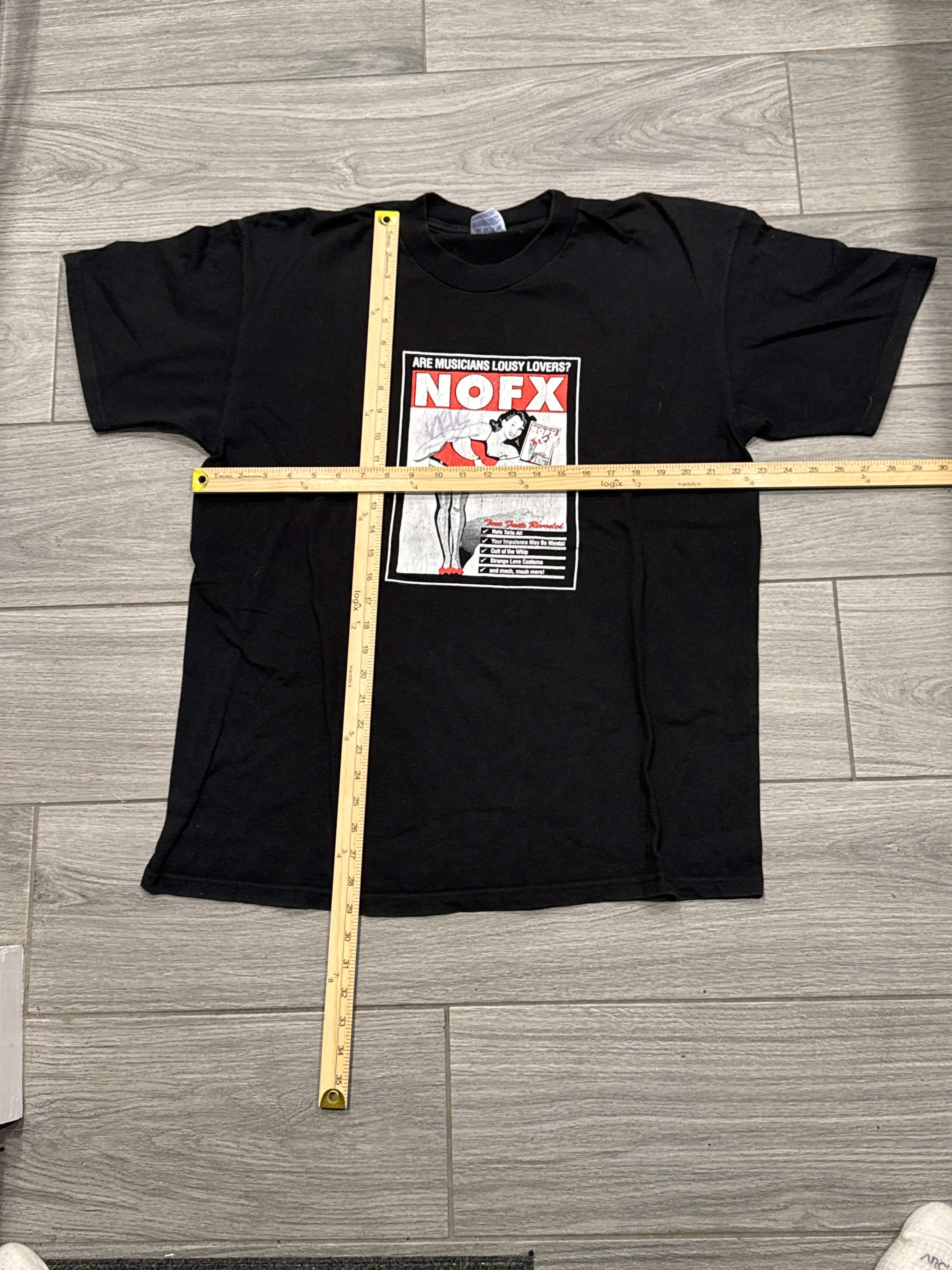 1998 NOFX Lousy Lovers Sex Life Autographed Hanes Black T-Shirt XL