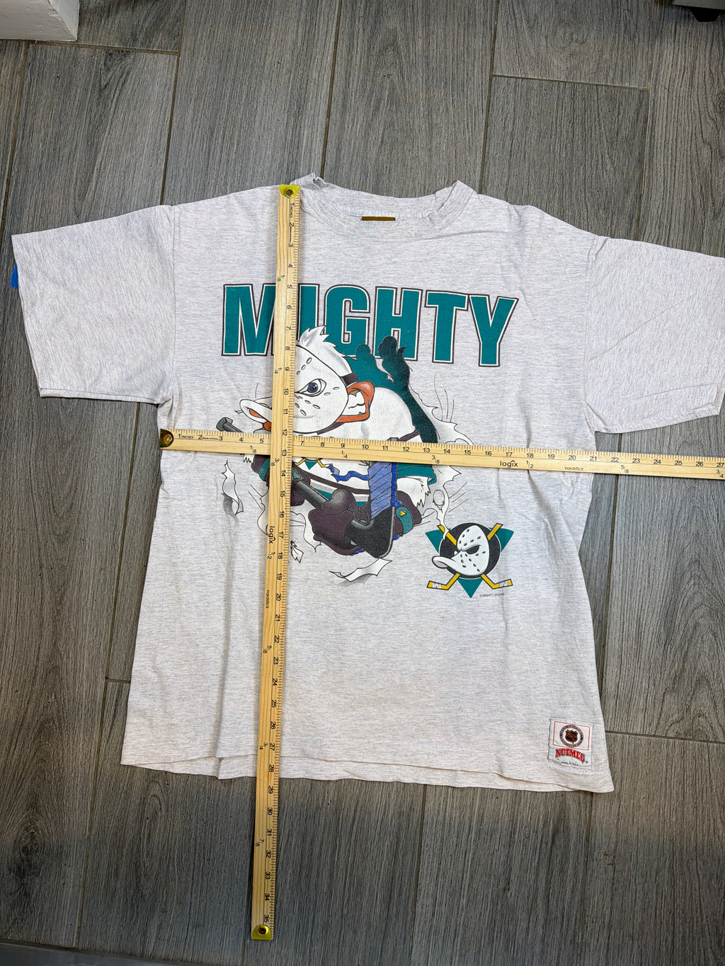 90s Mighty Ducks Nutmeg Breakthrough Grey T-Shirt Large