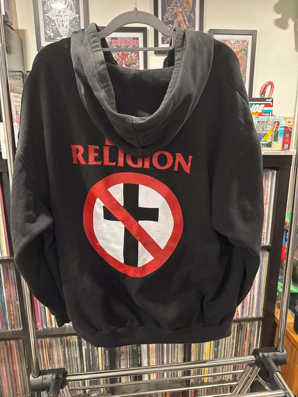 2003 Bad Religion Cross Hoodie Large Black Zip Up
