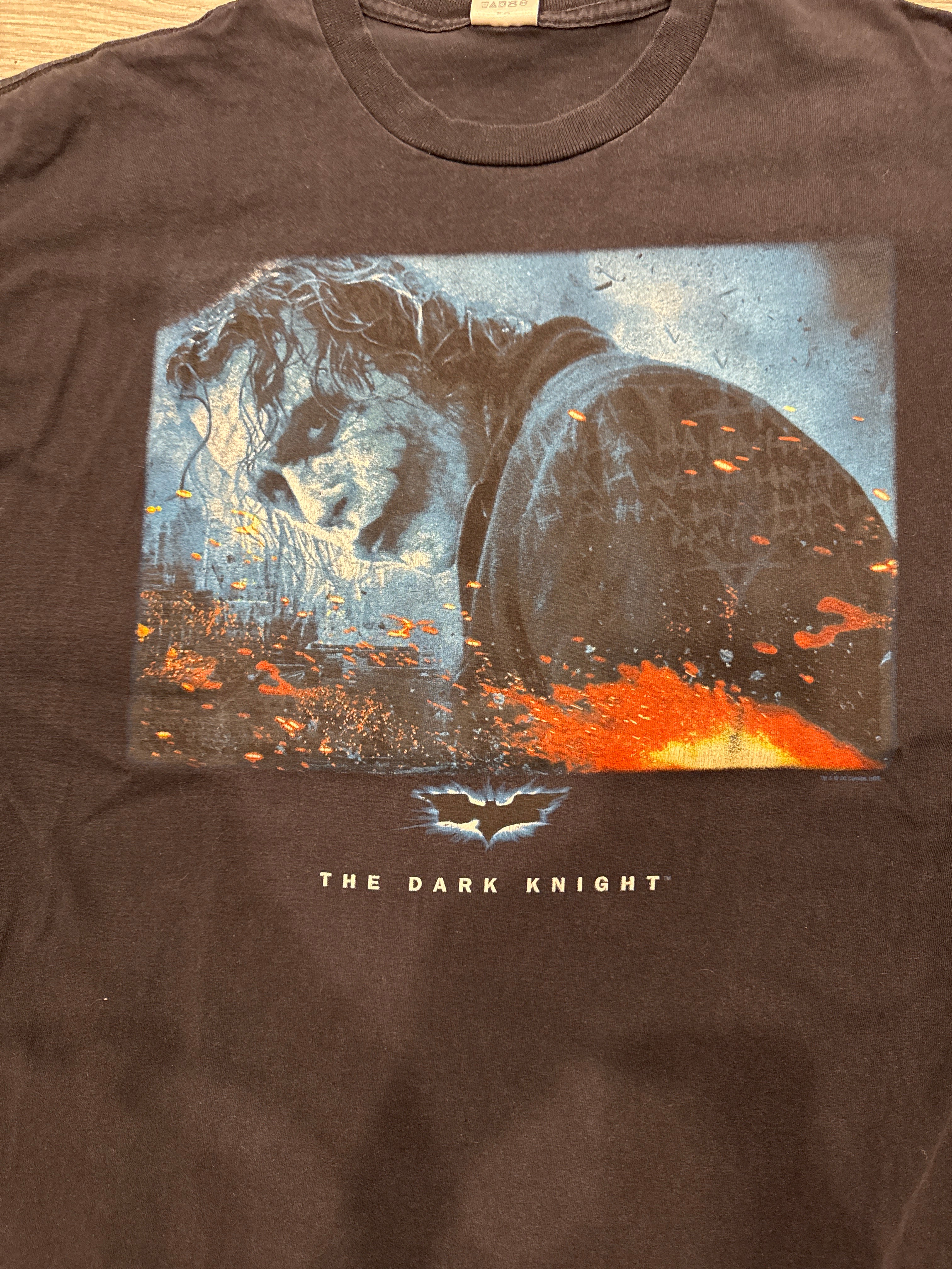 00s Heath Ledger Joker The Dark Knight Movie Promo Black T-Shirt XL