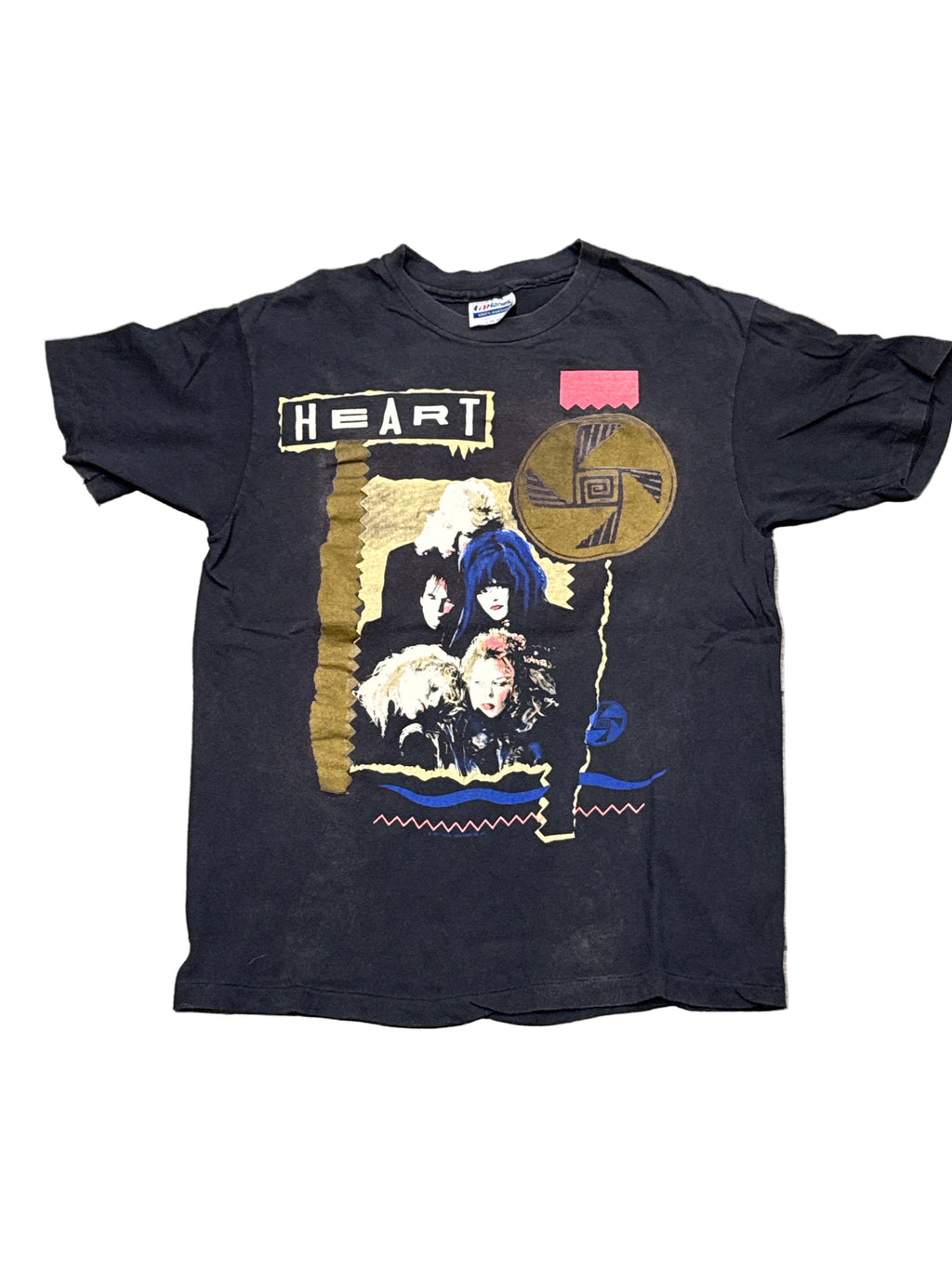 1987 Heart Tour Hanes Black T-Shirt Ann Nancy Wilson Medium