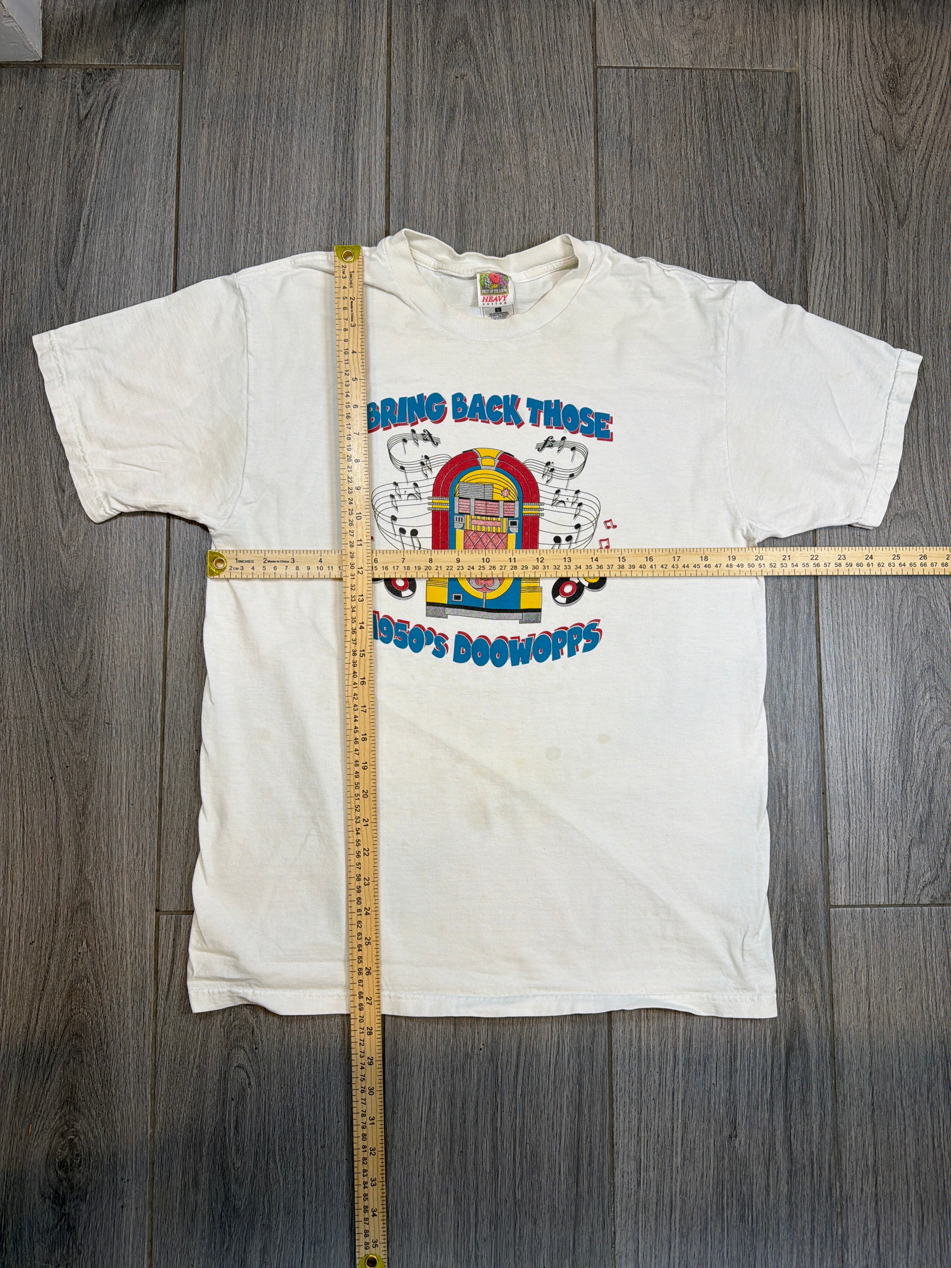 90s Bring Back the Fifties 50s Doowopp Jukebox White T-Shirt