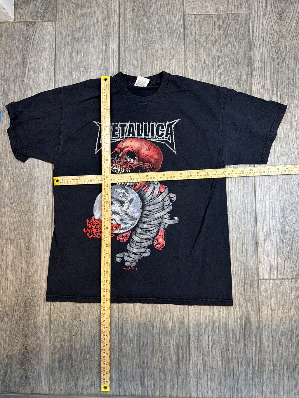 2004 Metallica Tour Pushead Dates FOTL Black T-Shirt Large
