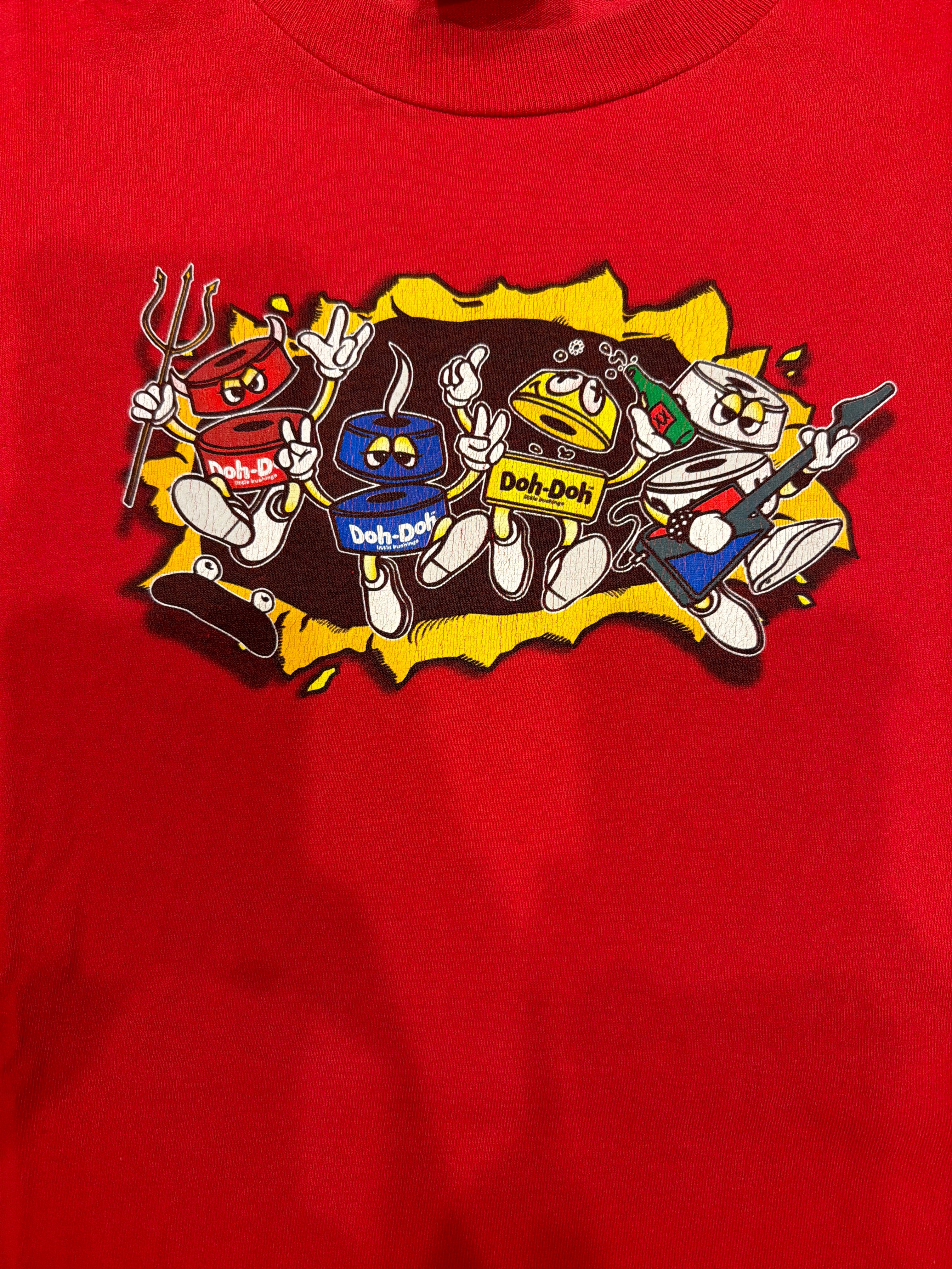 90er Shorty's Doh-Doh Bushings Skate Band Rotes T-Shirt Medium