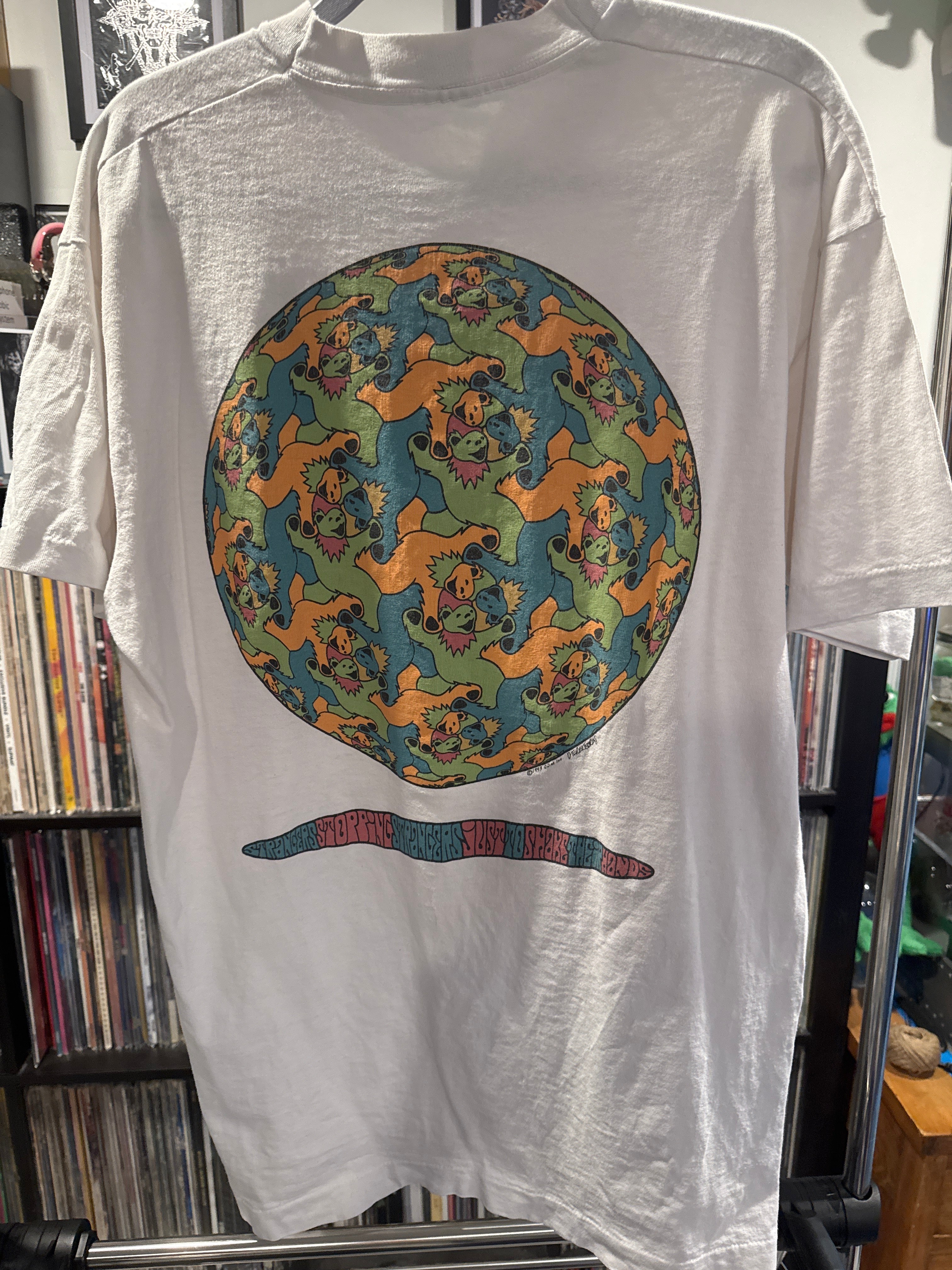 1993 Grateful Dead MC Escher Liquid Blue L White Rare