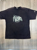 2000 y2k Korn Spellout Black Sleeve Print Giant Rare Vintage T-Shirt XL