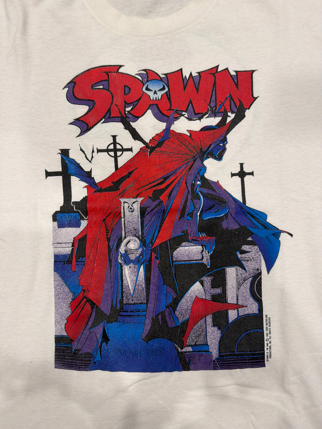 1993 Double Sided Spawn Vintage White T-Shirt XL McFarlane