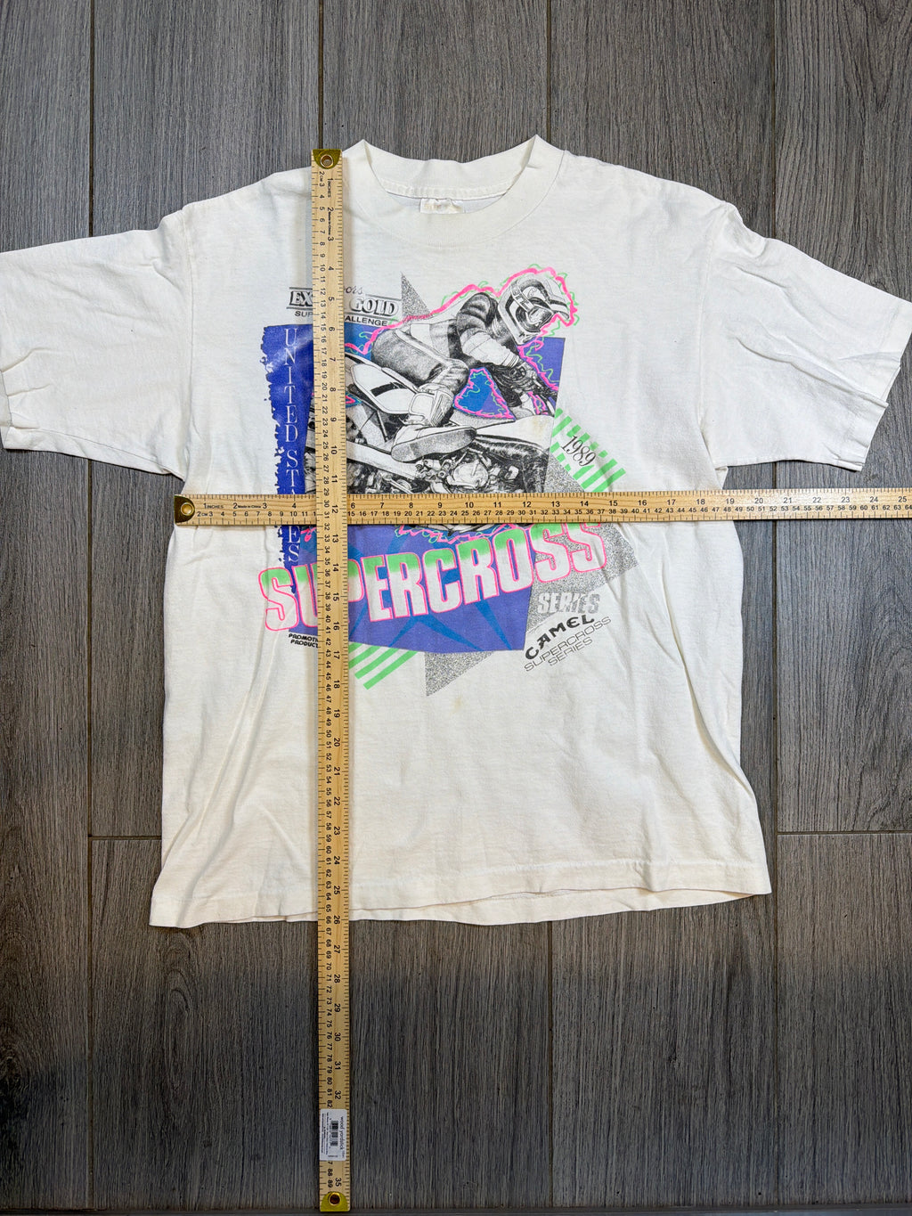 Supercross Motocross MX Coors Camel 1989 White T-Shirt M/L