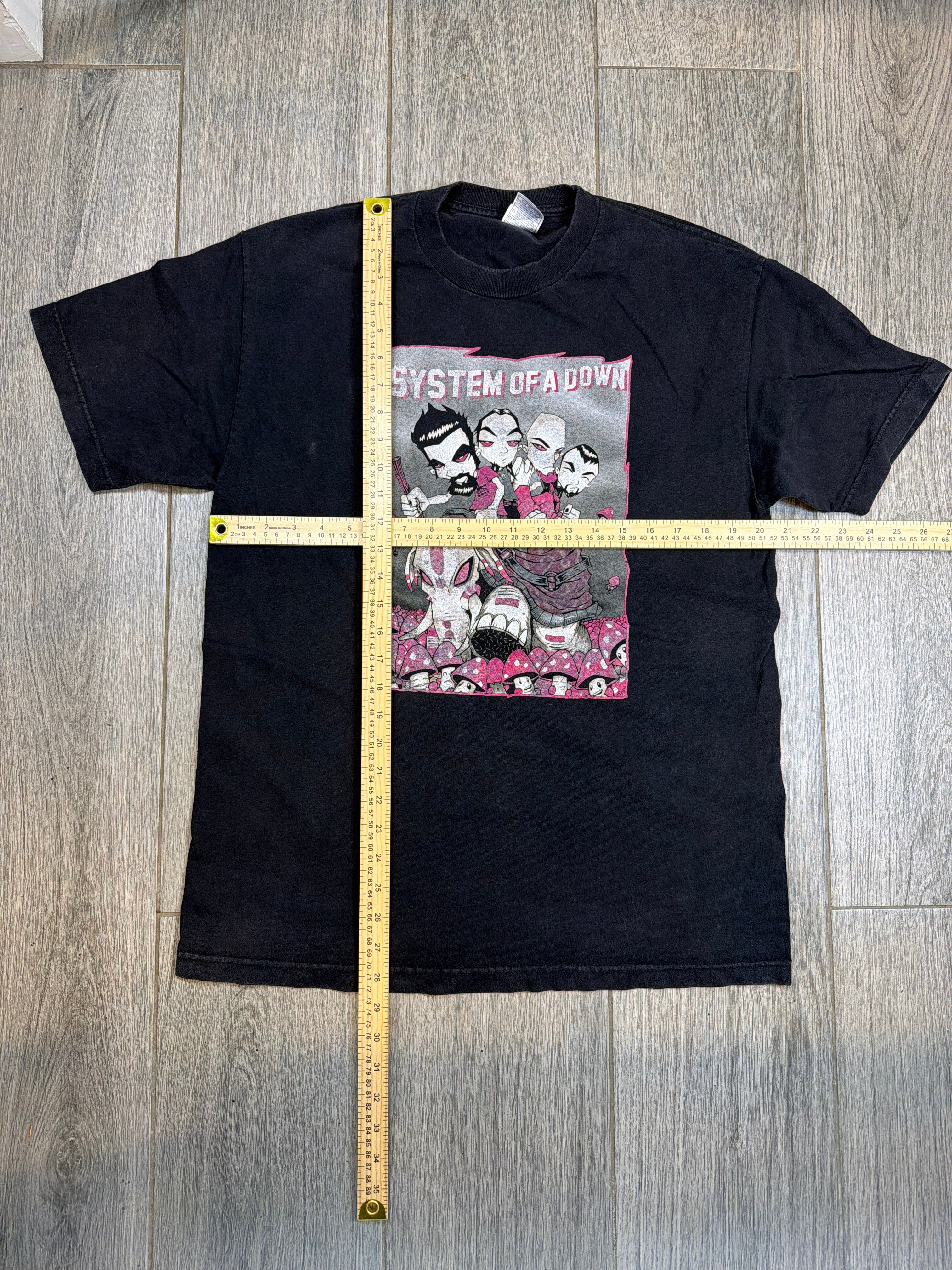 2002 System of a Down Tour Mushroom Elephant Black T-Shirt Large