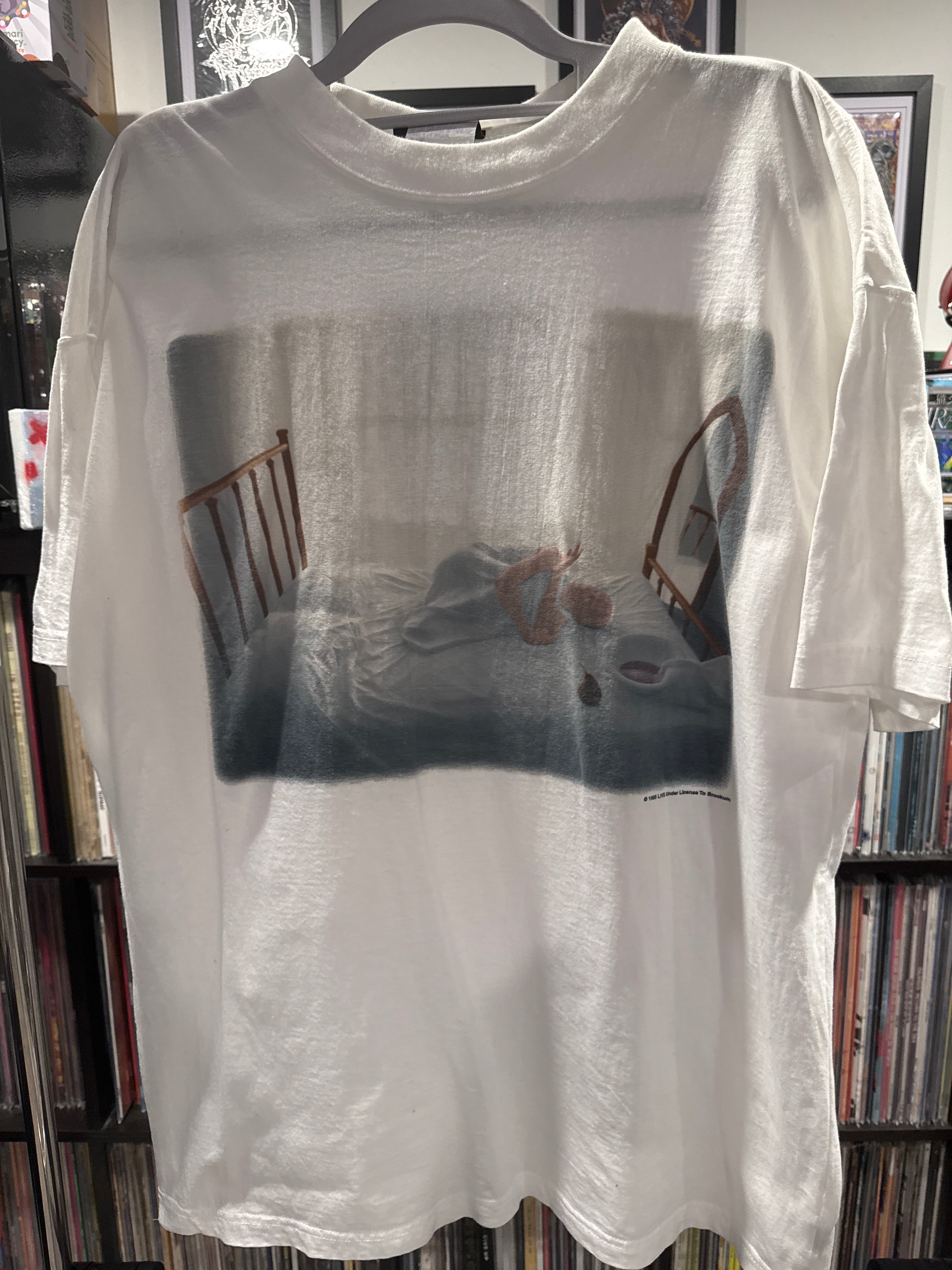 1995 Live Throwing Copper Lightning Crashes White T Shirt Brockum XL