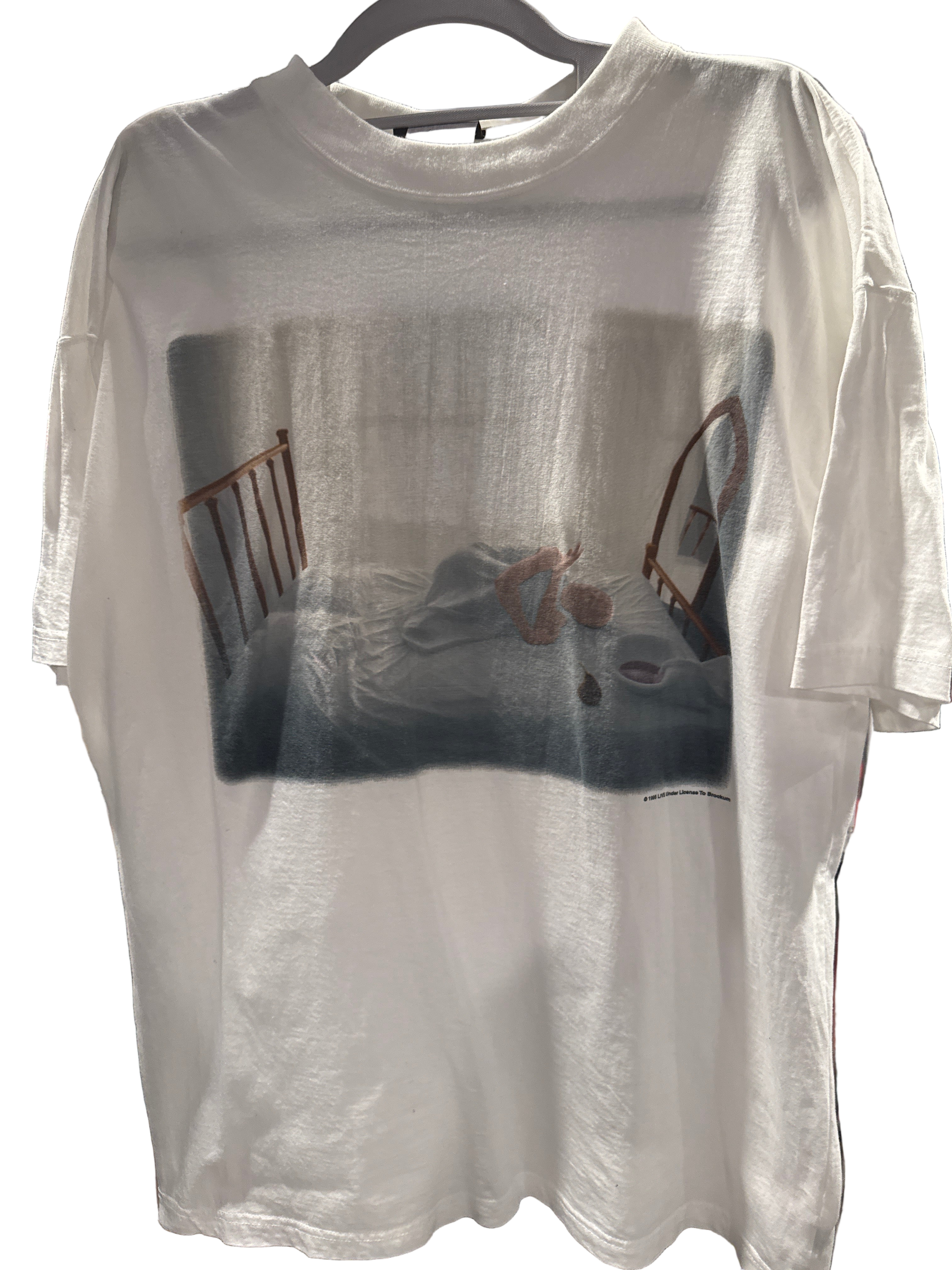 1995 Live Throwing Copper Lightning Crashes White T Shirt Brockum XL