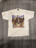 1987 Lakers World Champs Sports White Screen Stars T-Shirt Large