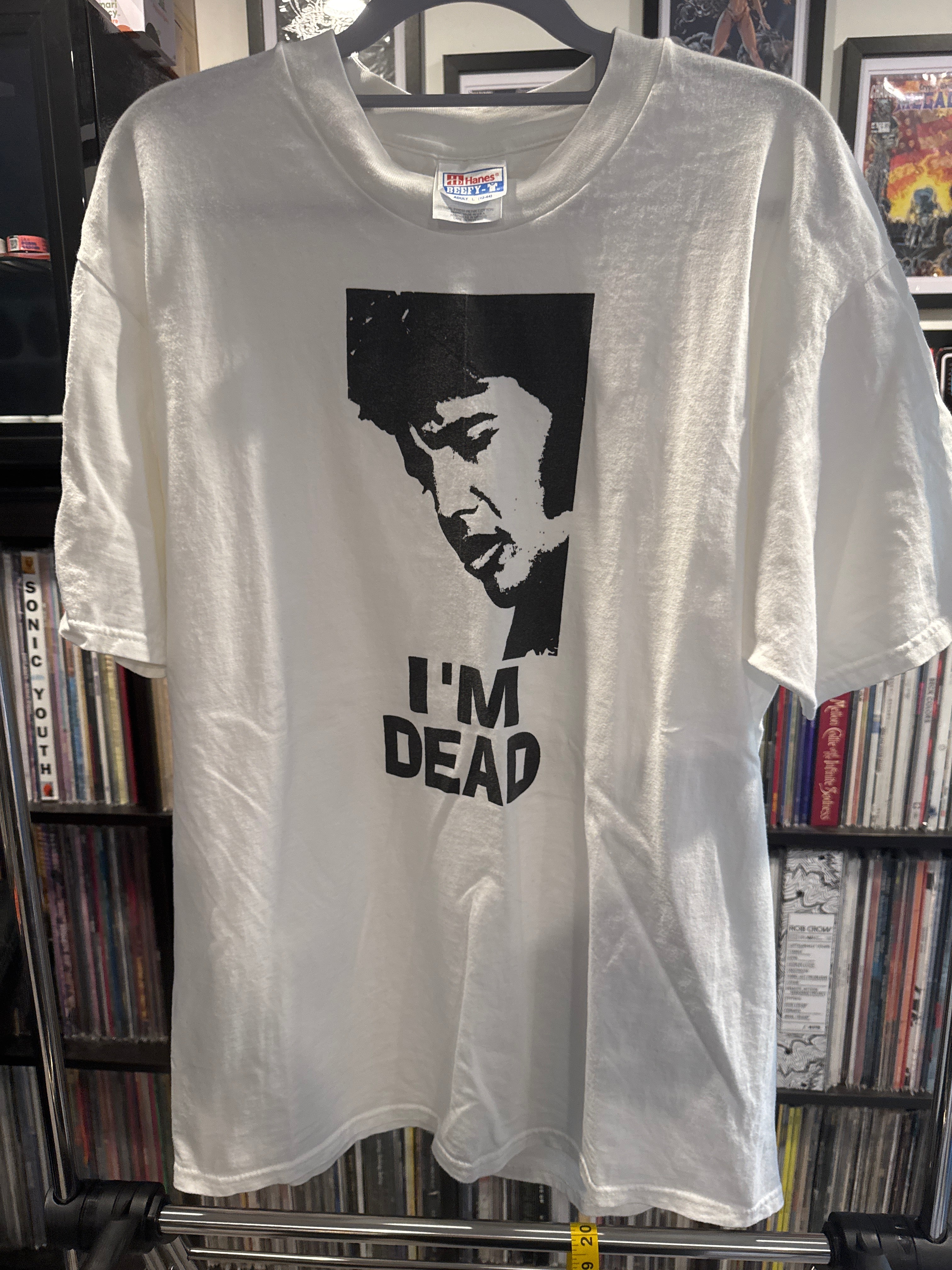 90s Elvis I’m Dead Comedy Shirt L Hanes Beefy White